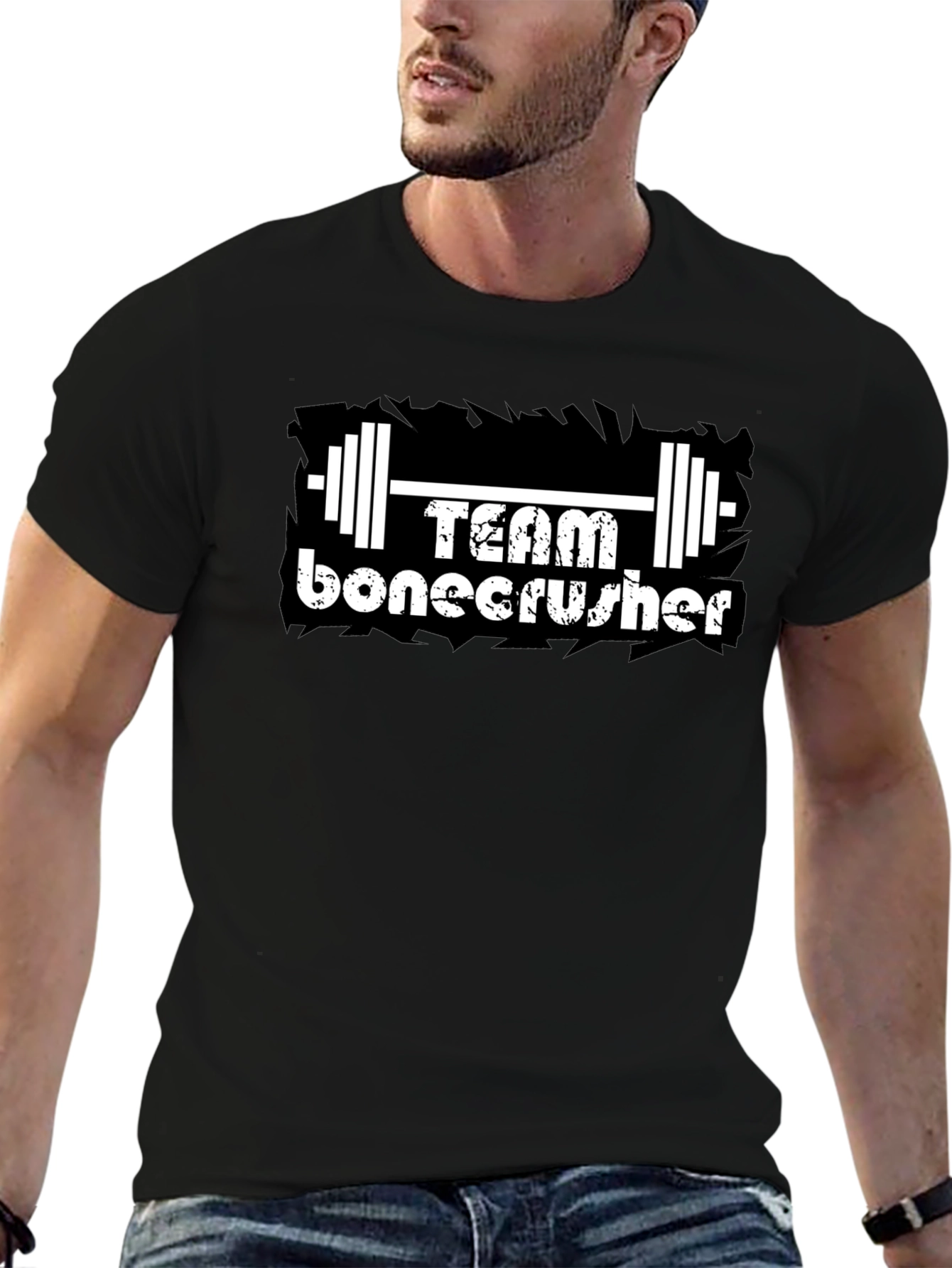 Team Bonecrusher Black T-Shirt - Gym Workout Tee