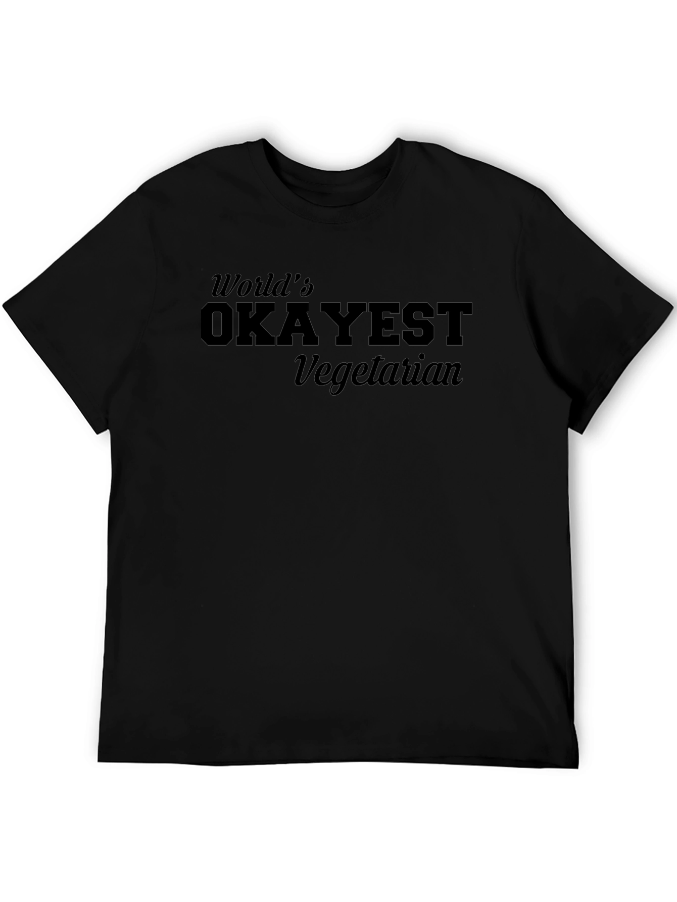 Worlds Okayest Vegetarian Black Graphic T-Shirt