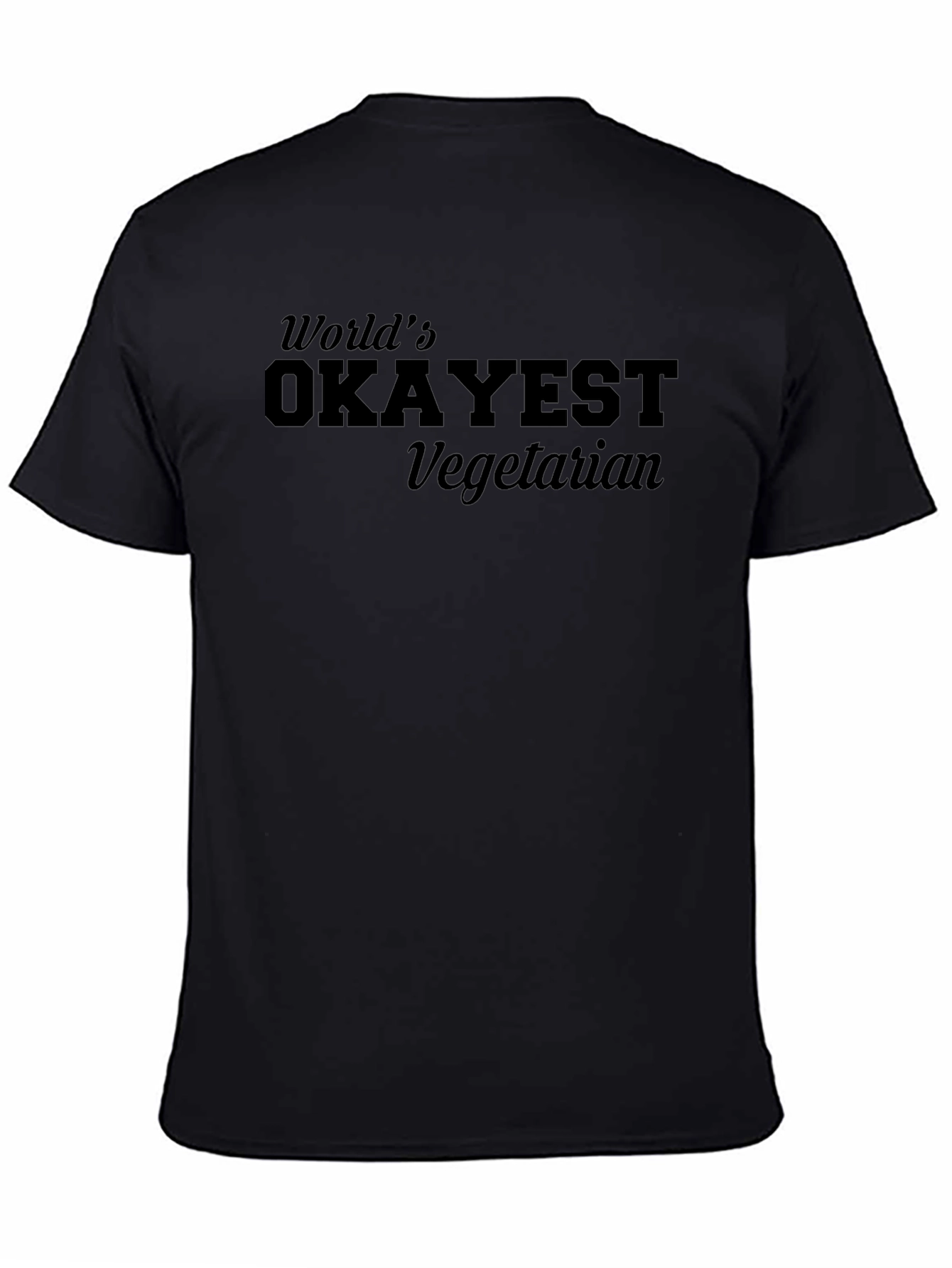 Worlds Okayest Vegetarian Black Graphic T-Shirt