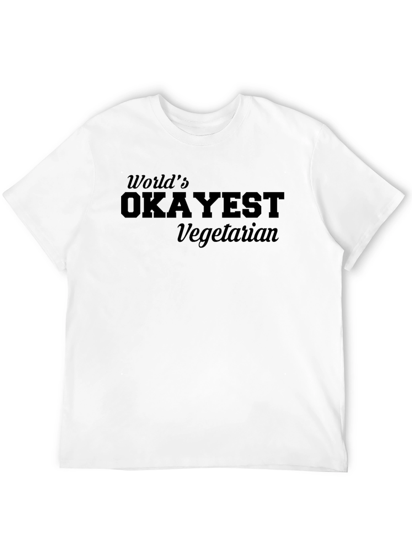 Worlds Okayest Vegetarian Black Graphic T-Shirt