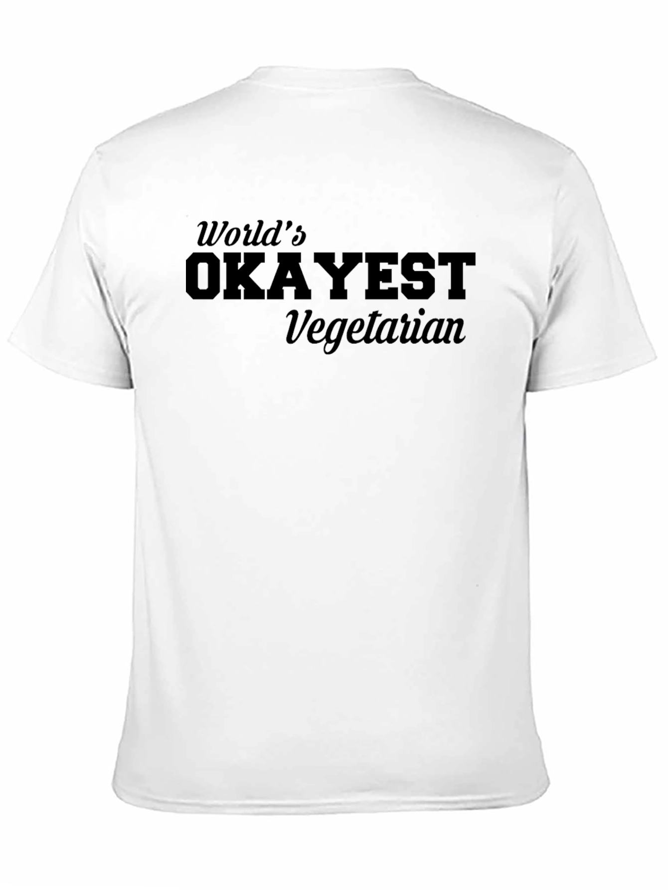 Worlds Okayest Vegetarian Black Graphic T-Shirt