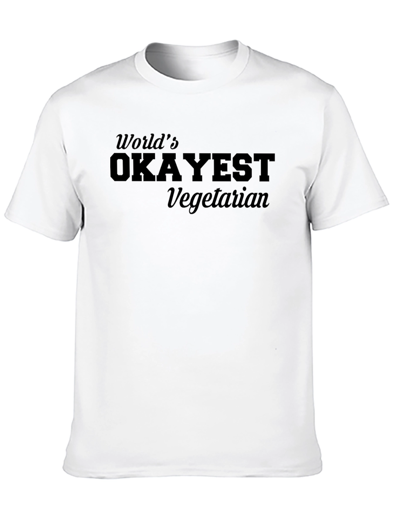 Worlds Okayest Vegetarian Black Graphic T-Shirt
