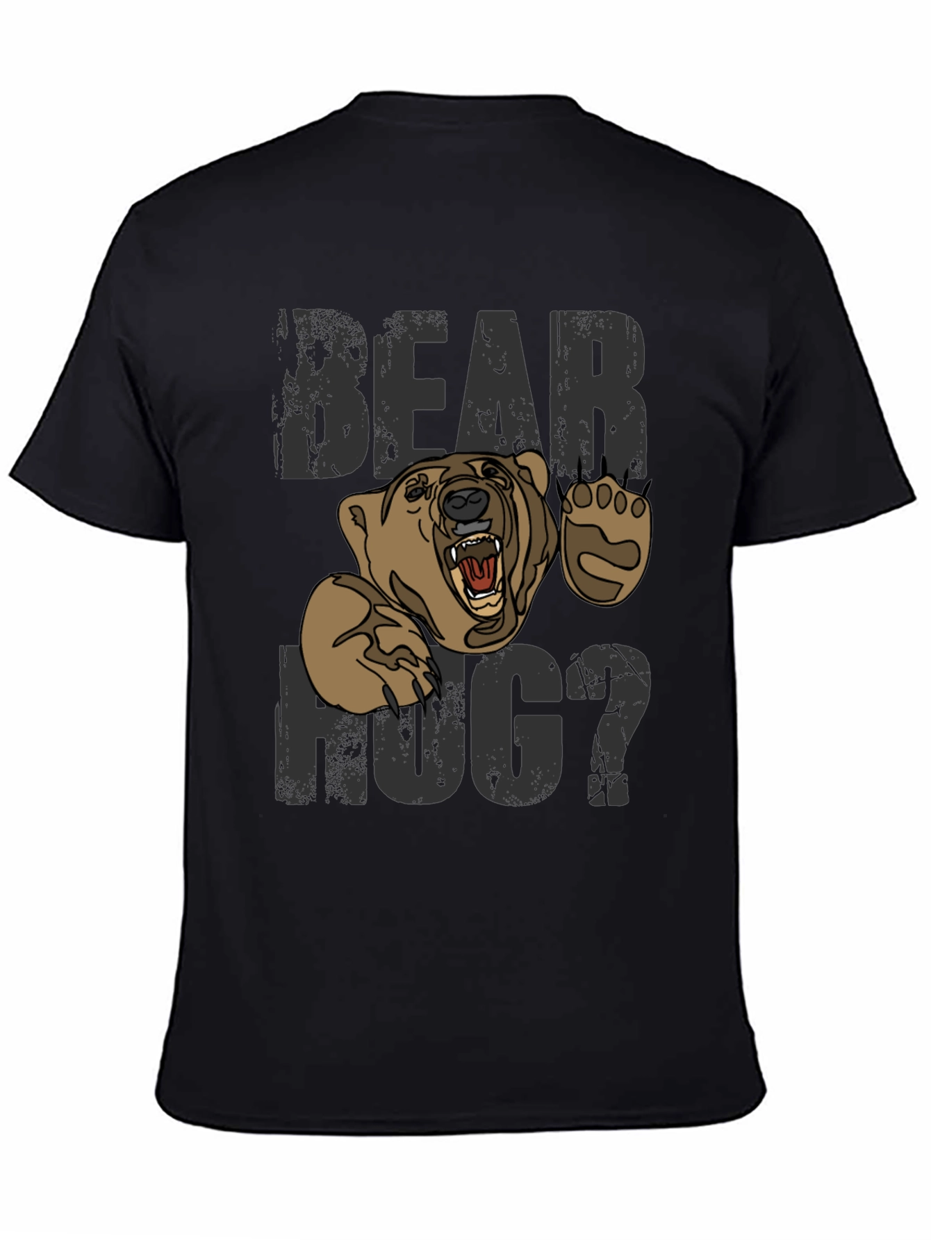 Bear Hug Graphic Tee -  Mens Black T-Shirt