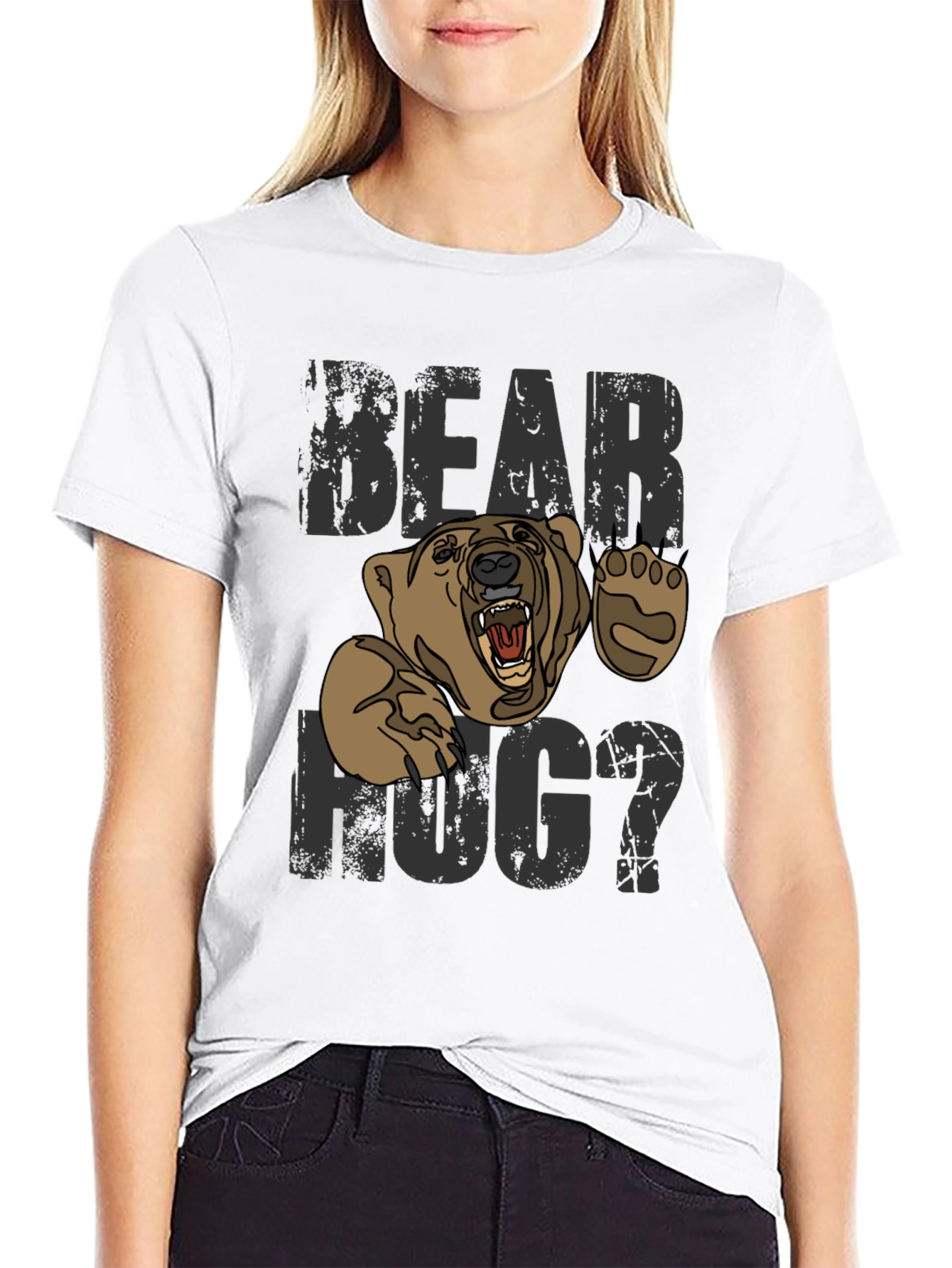 Bear Hug Graphic Tee -  Mens Black T-Shirt