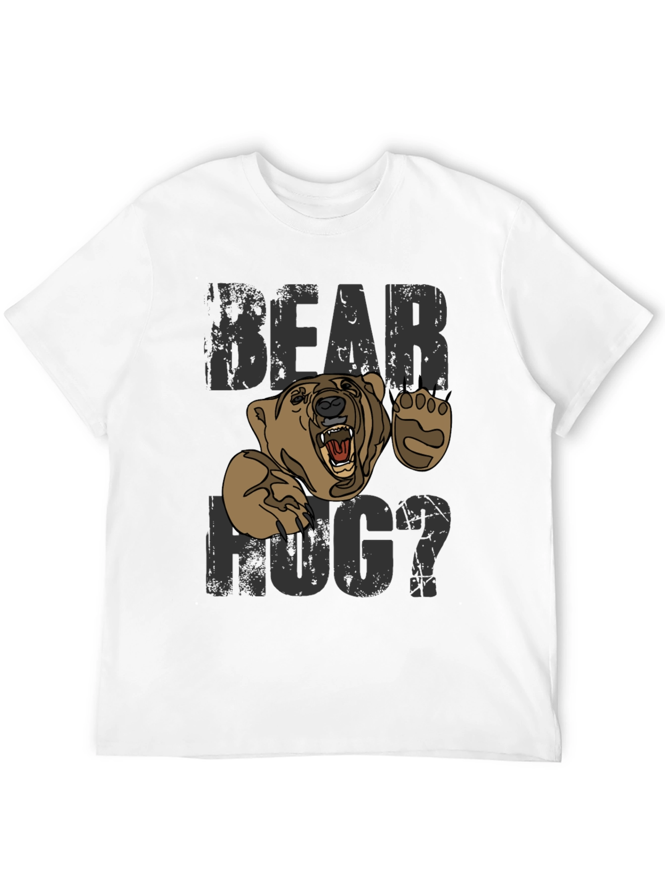 Bear Hug Graphic Tee -  Mens Black T-Shirt