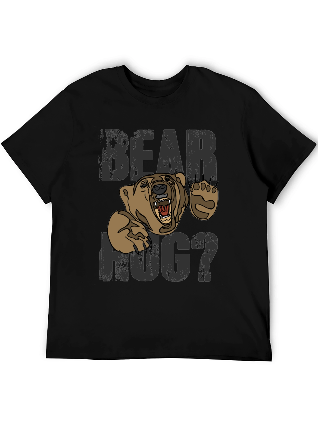 Bear Hug Graphic Tee -  Mens Black T-Shirt