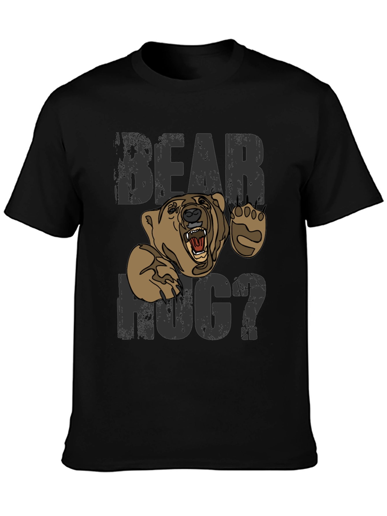 Bear Hug Graphic Tee -  Mens Black T-Shirt