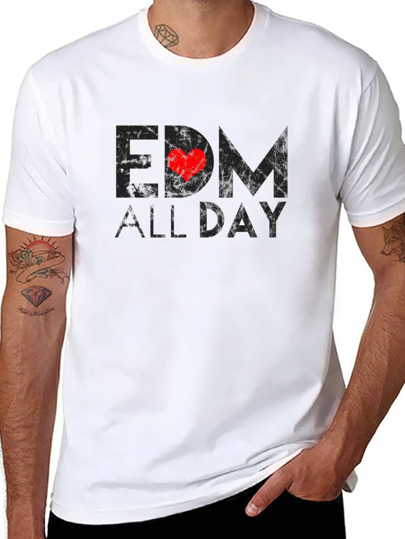 EDM All Day Black T-Shirt - Music Lover Tee