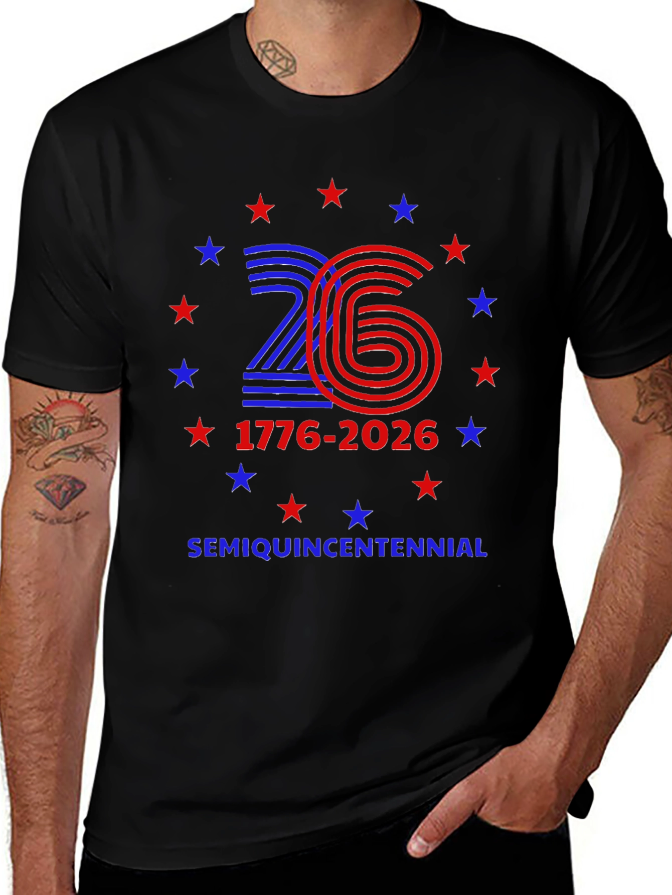 SemiQuinCentennial 1776-2026 Patriotic T-Shirt