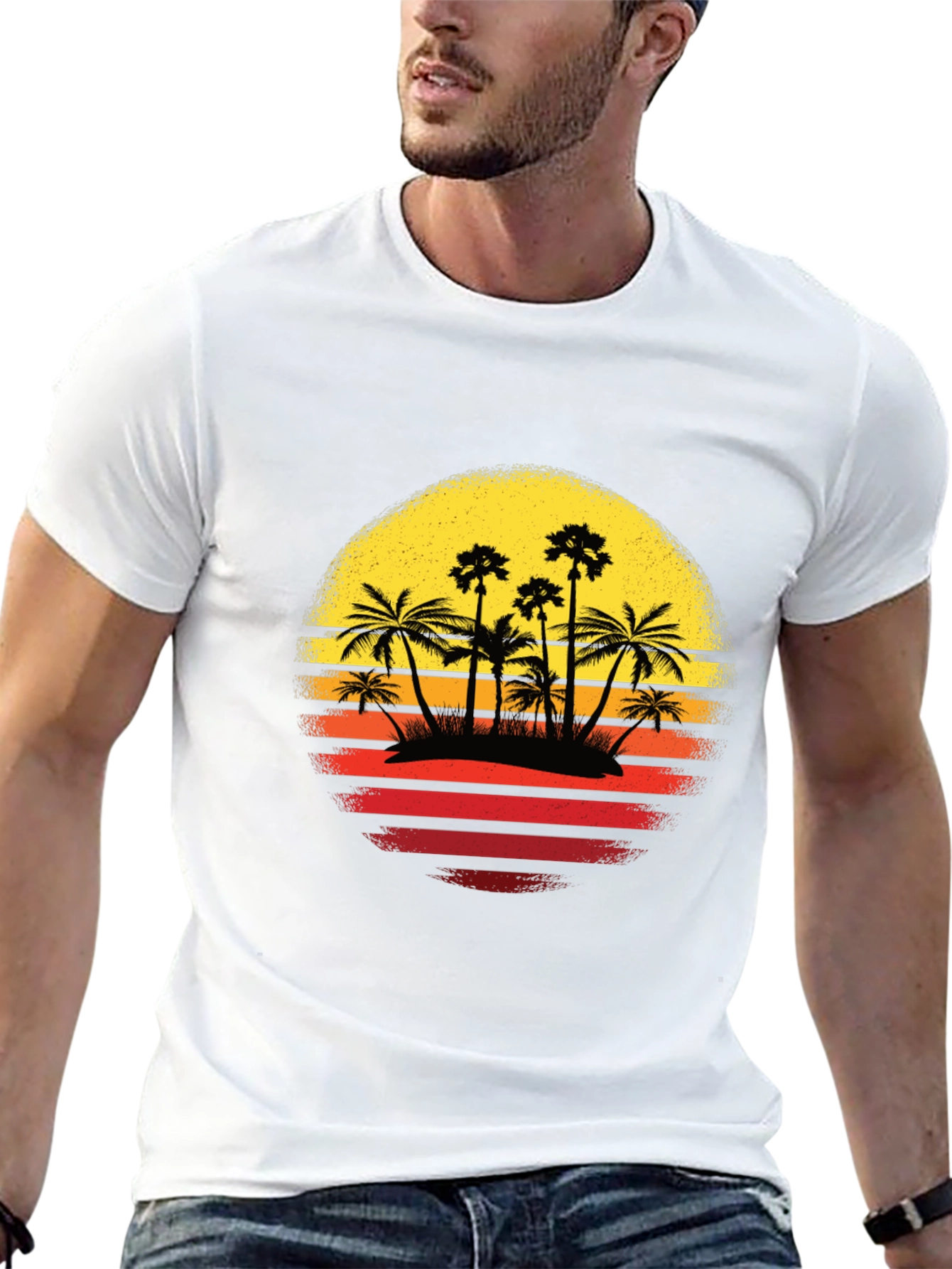 Retro Palm Tree Sunset T-Shirt