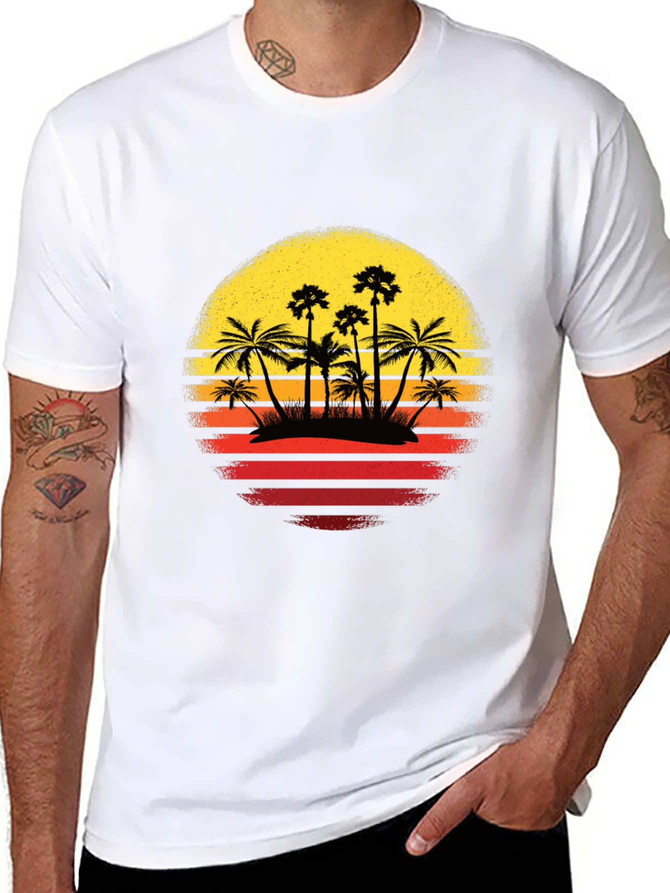 Retro Palm Tree Sunset T-Shirt