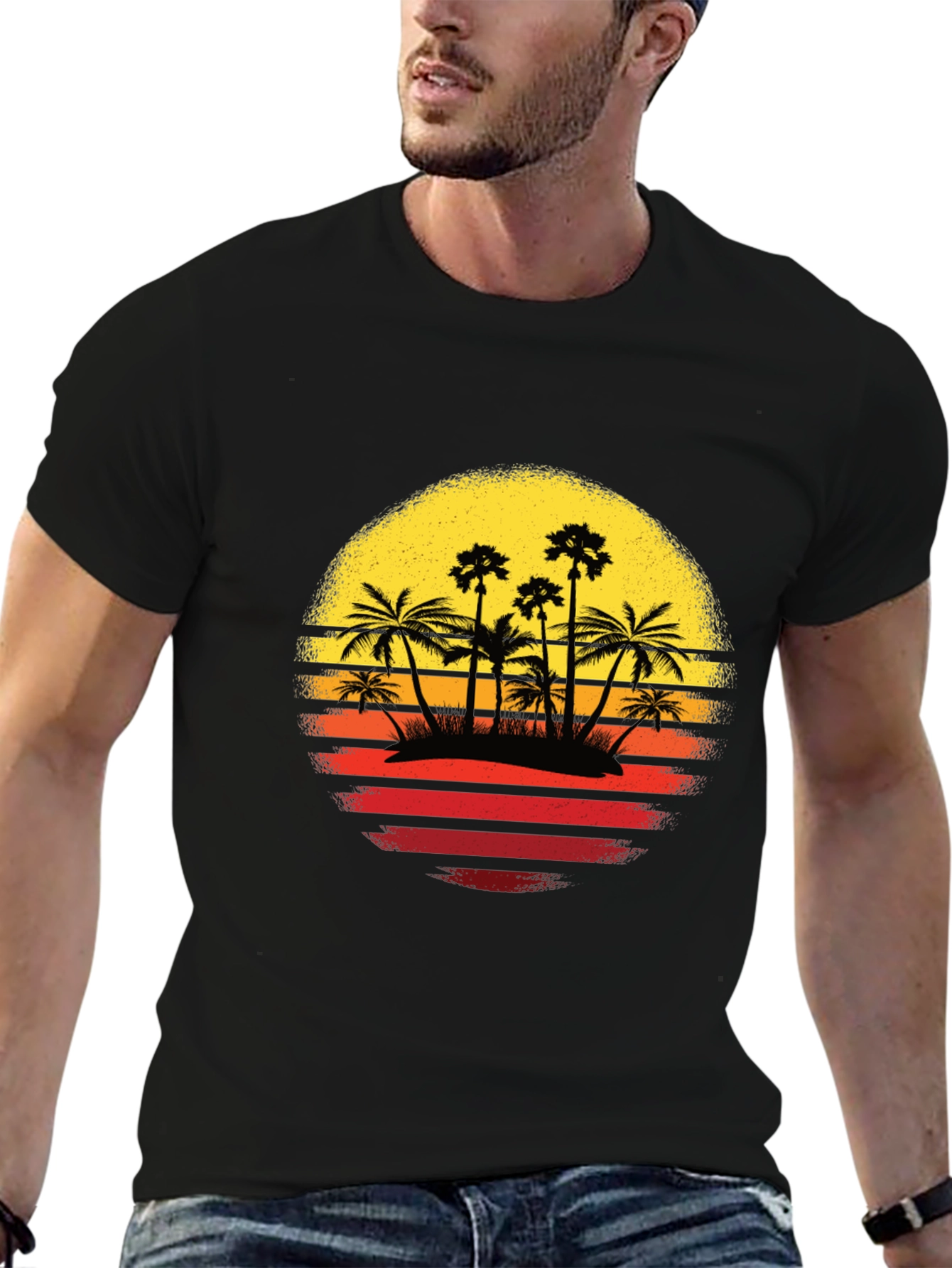 Retro Palm Tree Sunset T-Shirt