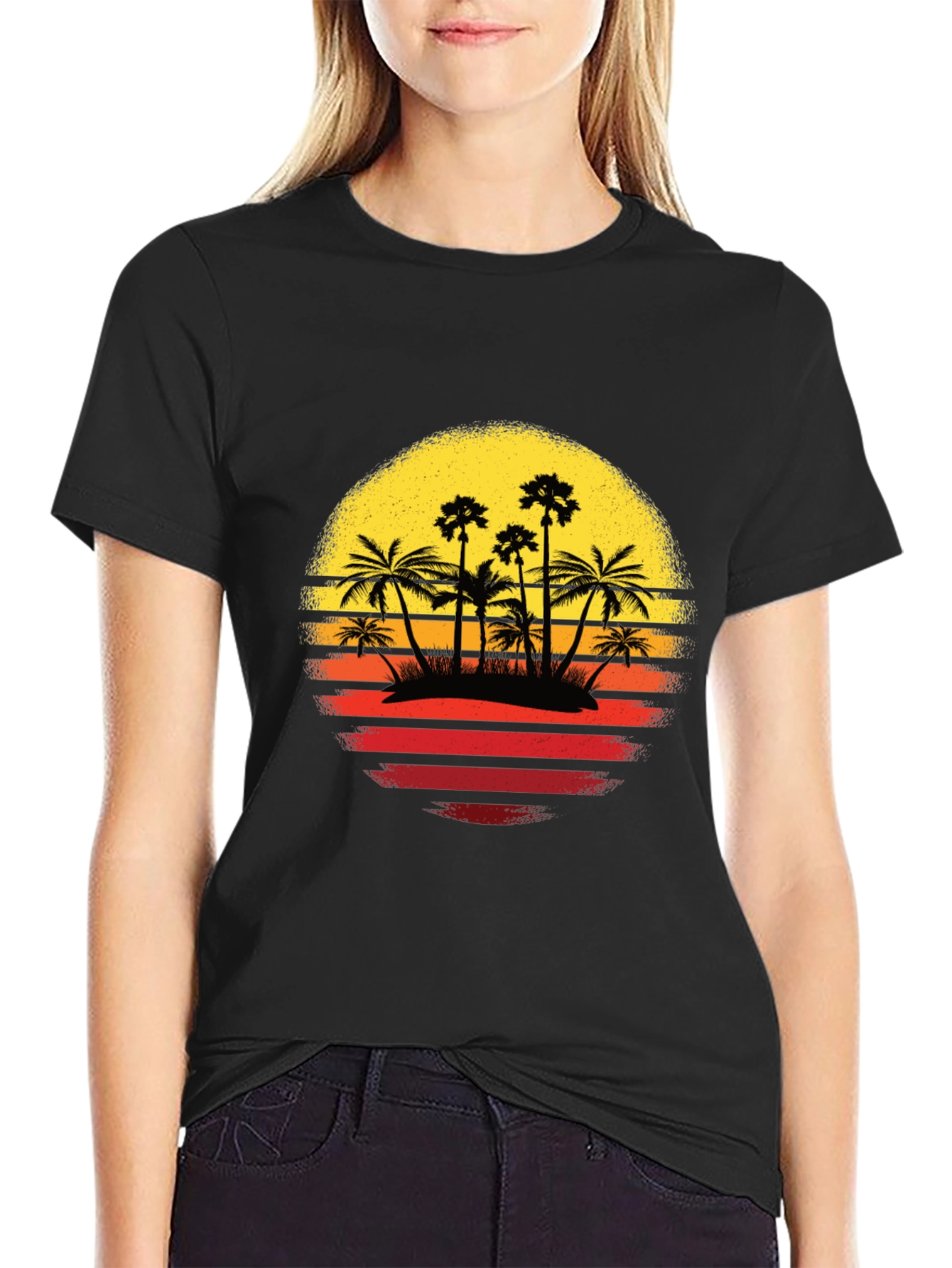 Retro Palm Tree Sunset T-Shirt