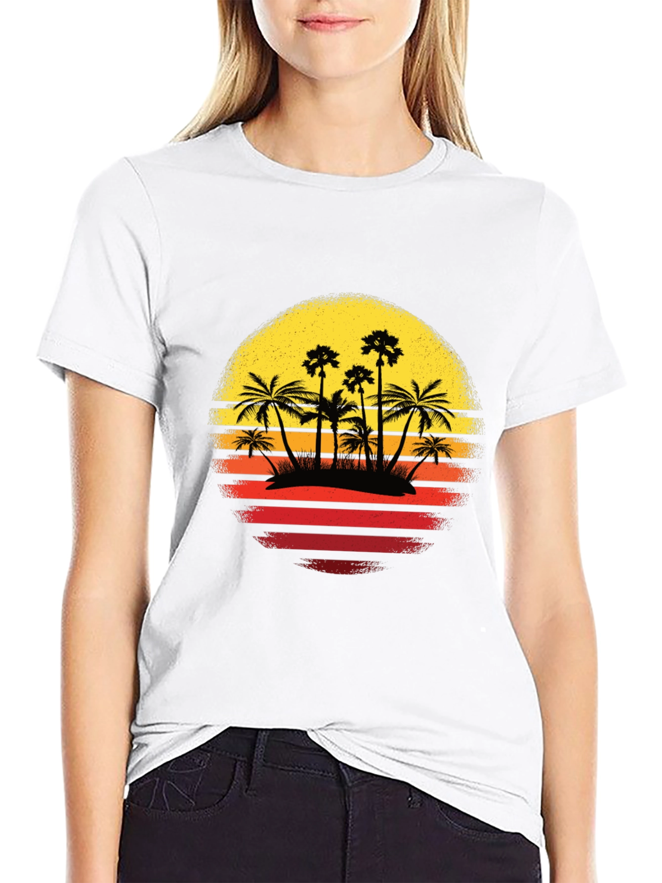 Retro Palm Tree Sunset T-Shirt
