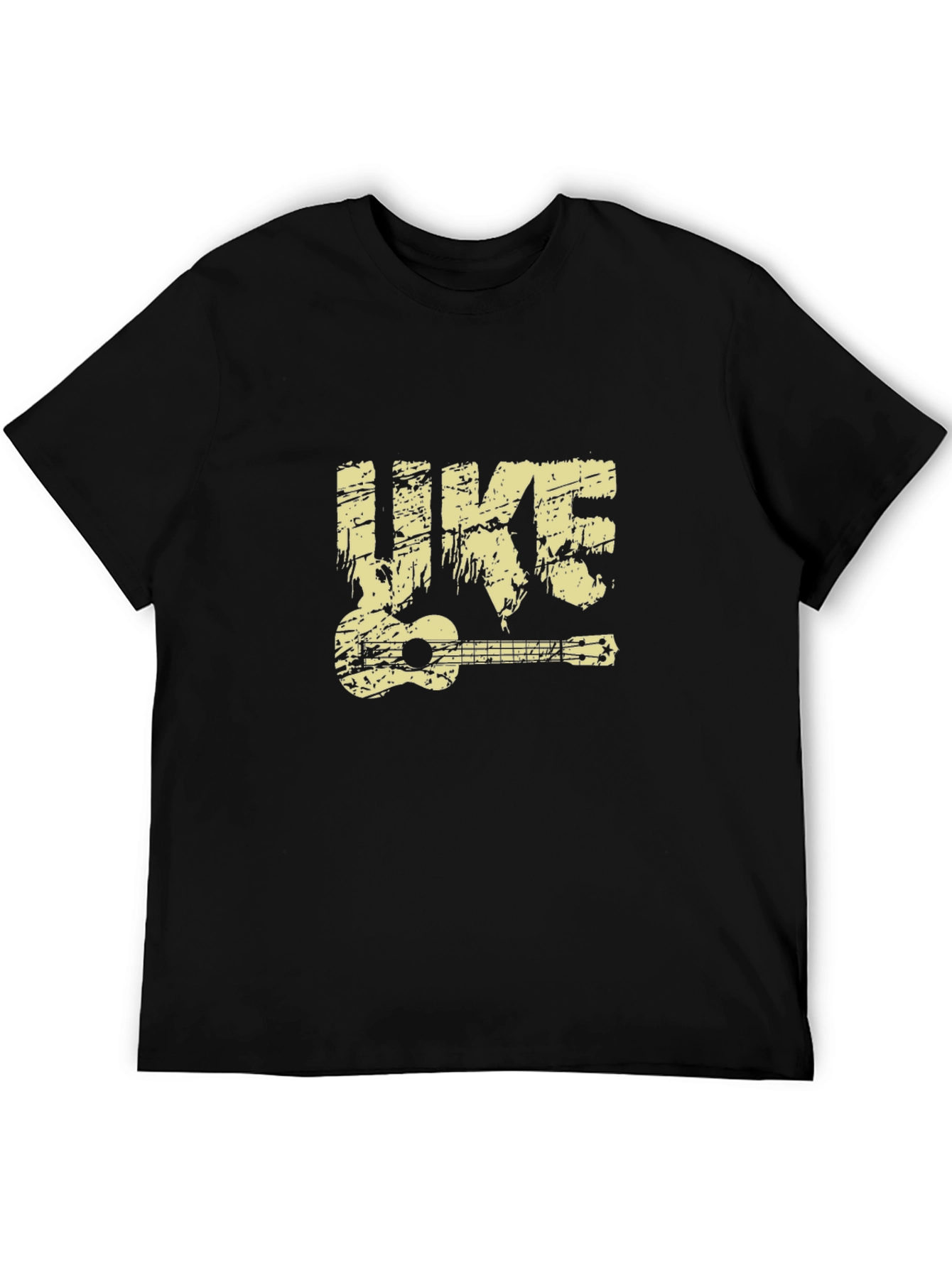 Ukulele Graphic T-Shirt - Black Cotton Tee