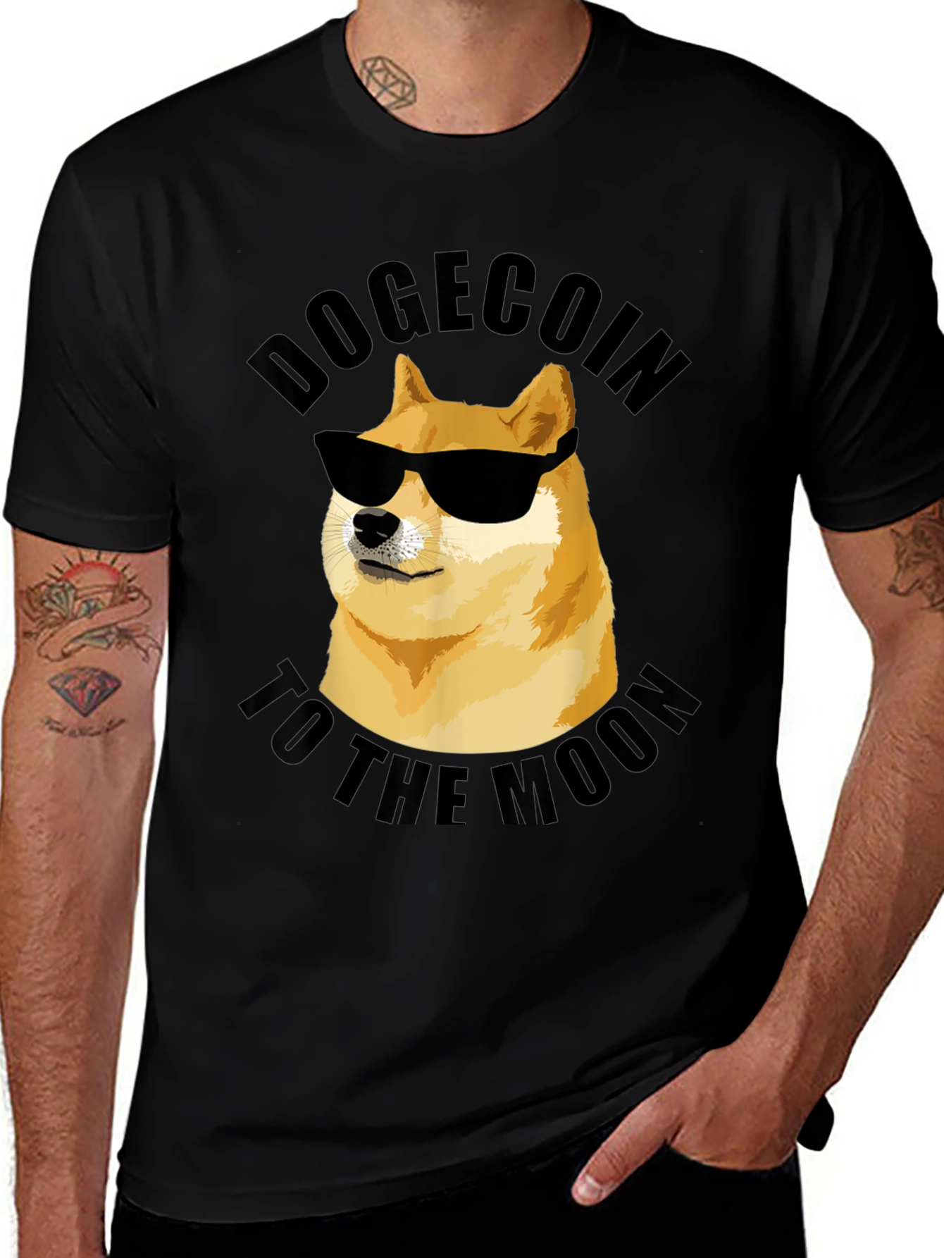 Dogecoin To The Moon Graphic Tee