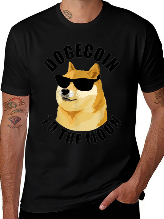 Dogecoin To The Moon Graphic Tee
