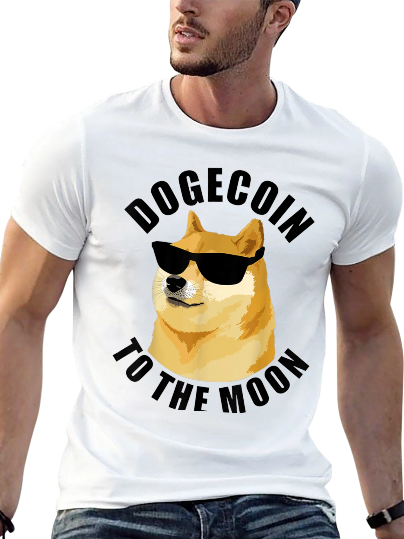 Dogecoin To The Moon Graphic Tee
