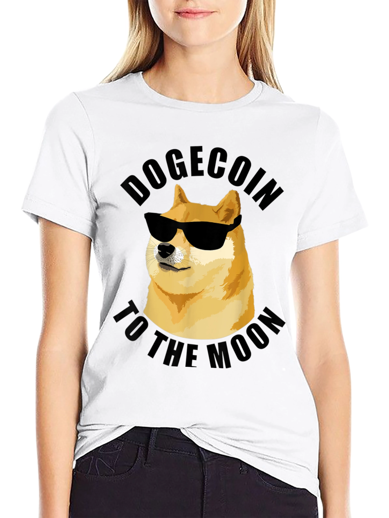Dogecoin To The Moon Graphic Tee