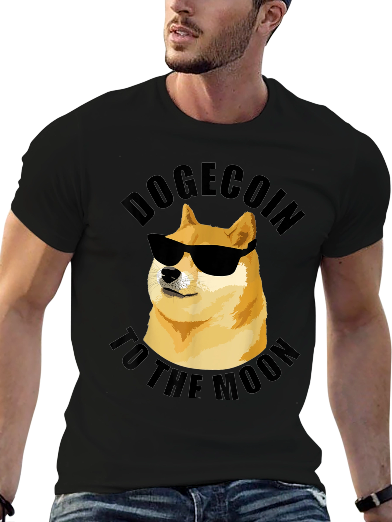 Dogecoin To The Moon Graphic Tee