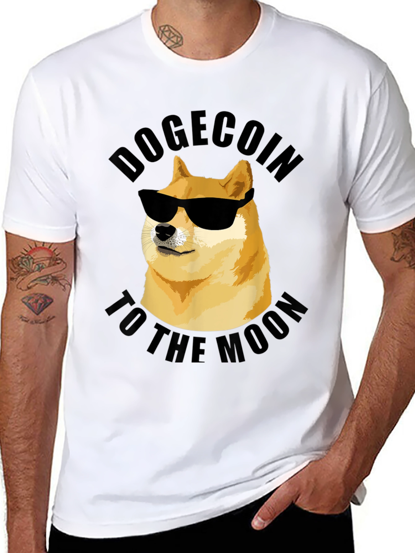 Dogecoin To The Moon Graphic Tee