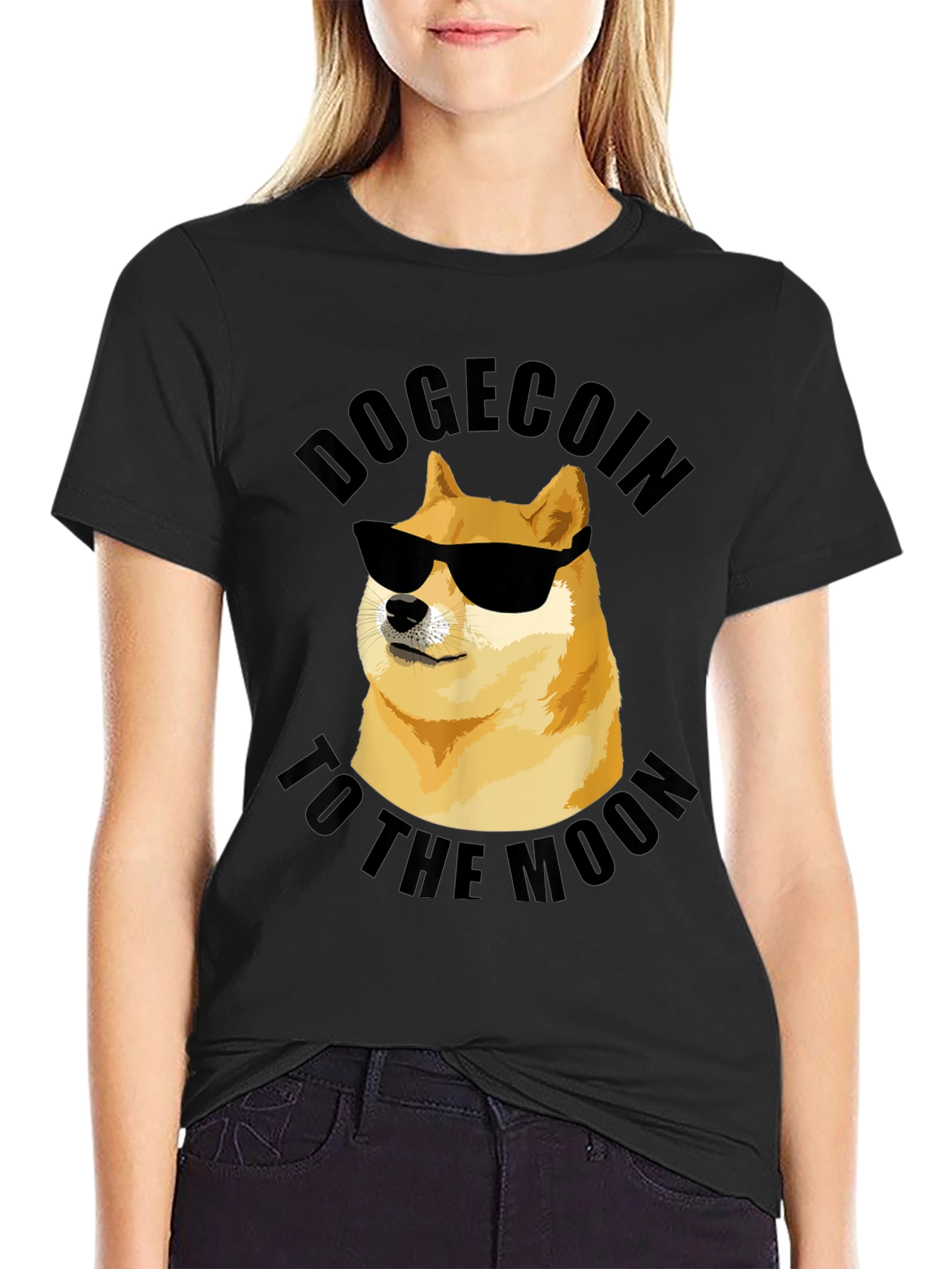 Dogecoin To The Moon Graphic Tee