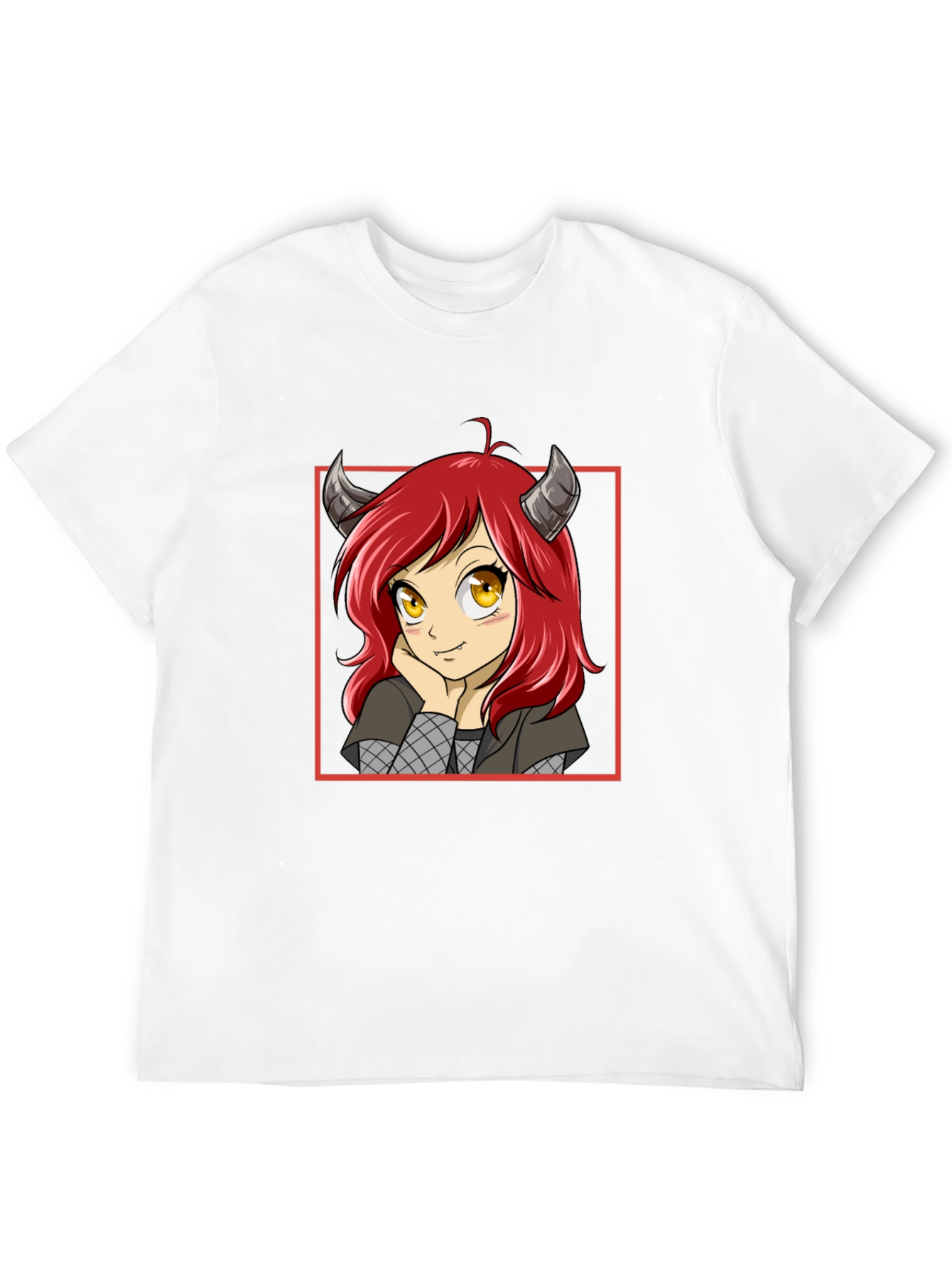 Anime Girl Devil Horns Graphic T-Shirt