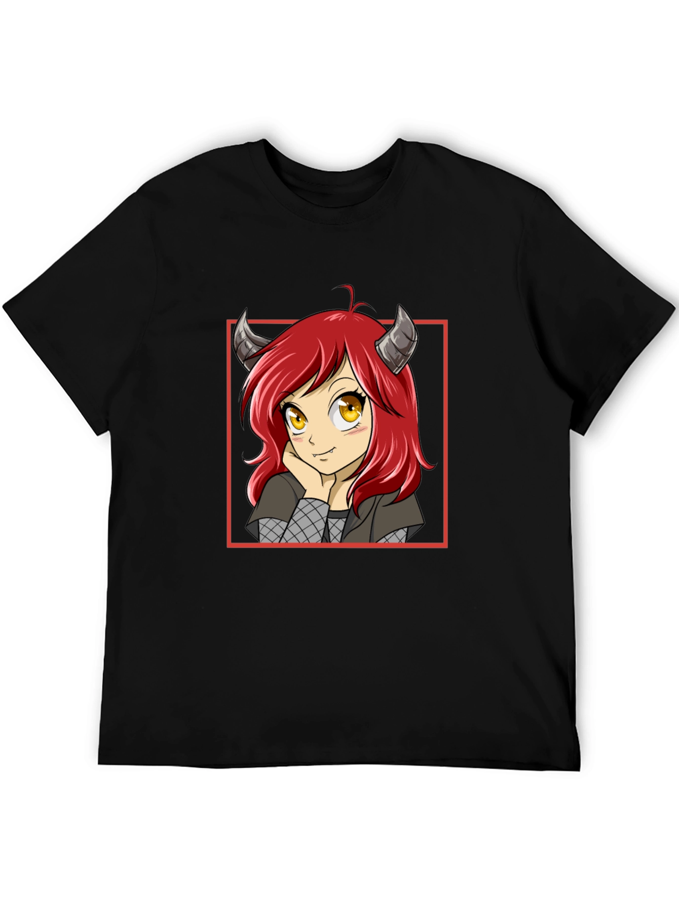 Anime Girl Devil Horns Graphic T-Shirt