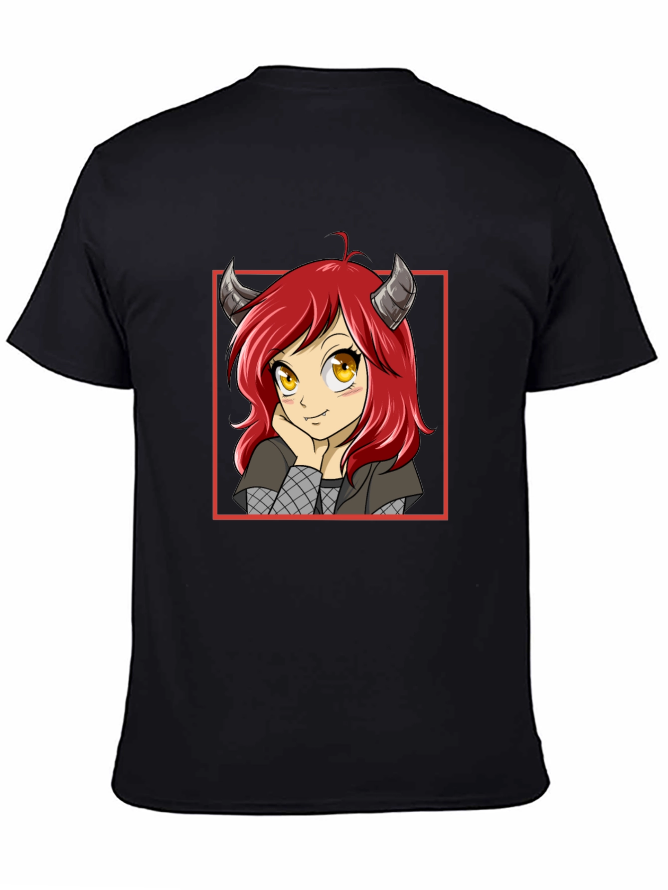 Anime Girl Devil Horns Graphic T-Shirt
