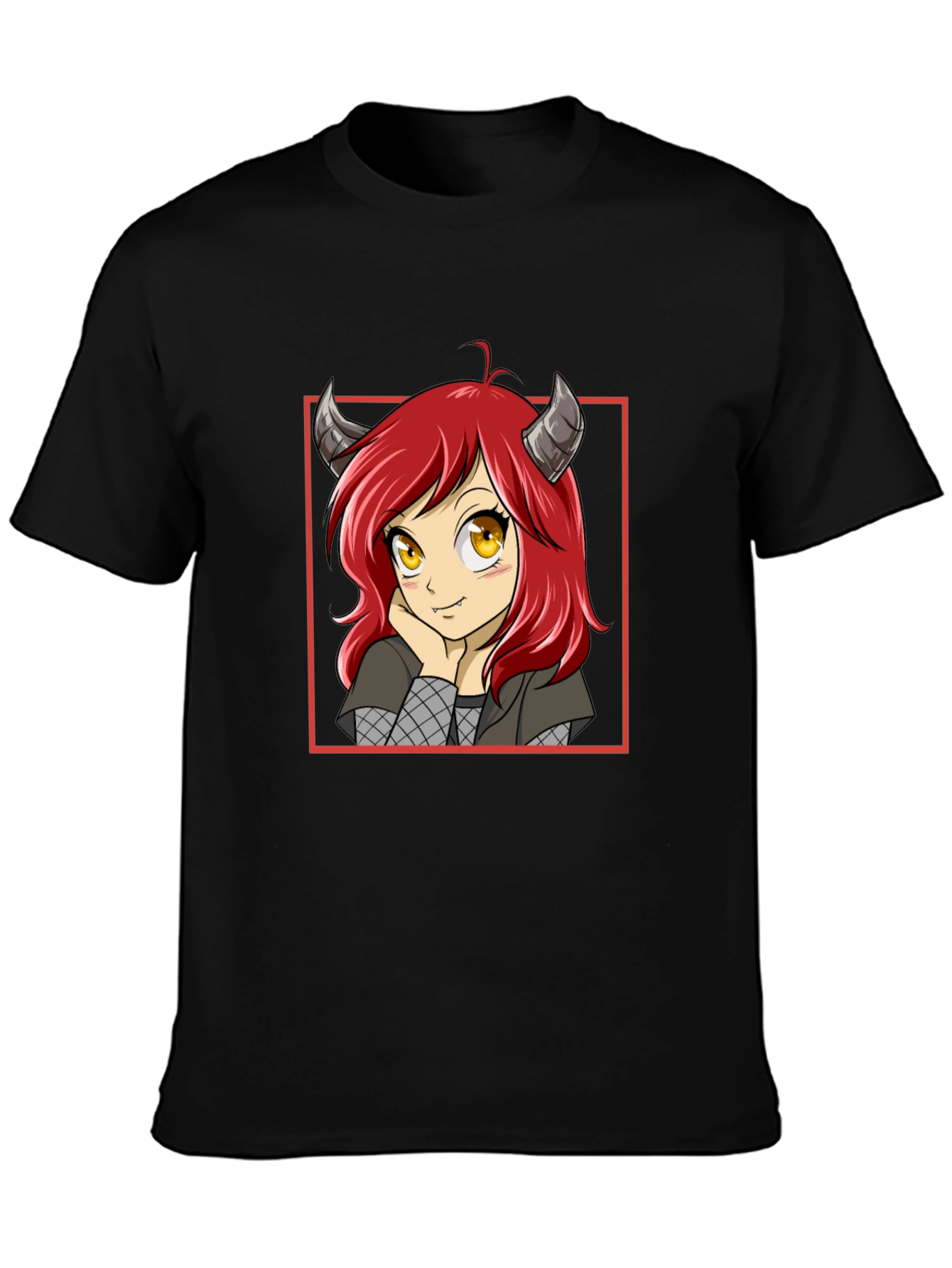 Anime Girl Devil Horns Graphic T-Shirt
