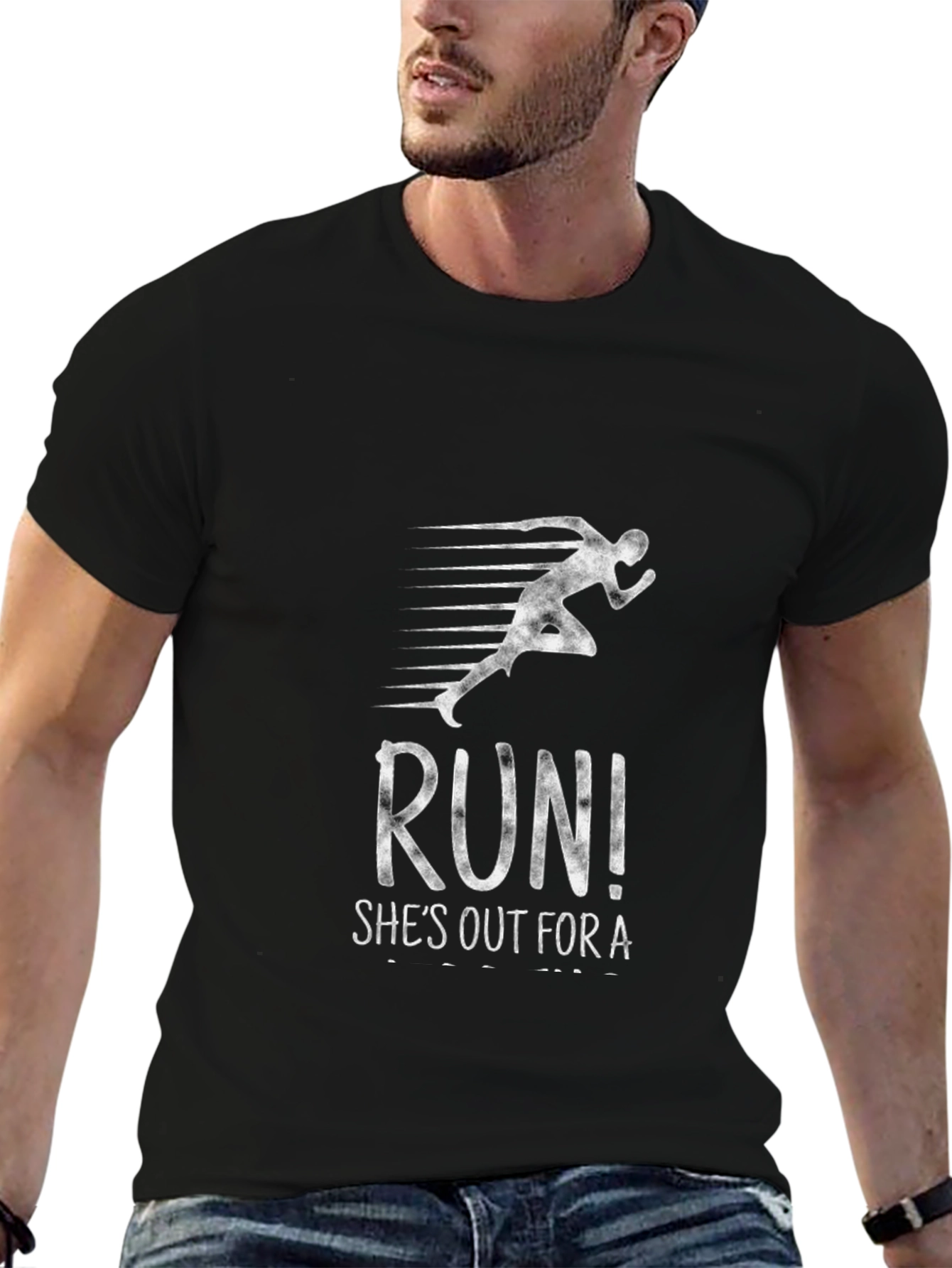 Run! Graphic Tee - Mens Black T-Shirt