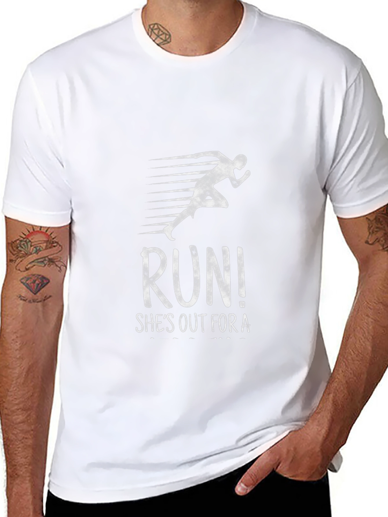 Run! Graphic Tee - Mens Black T-Shirt