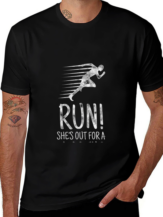 Run! Graphic Tee - Mens Black T-Shirt