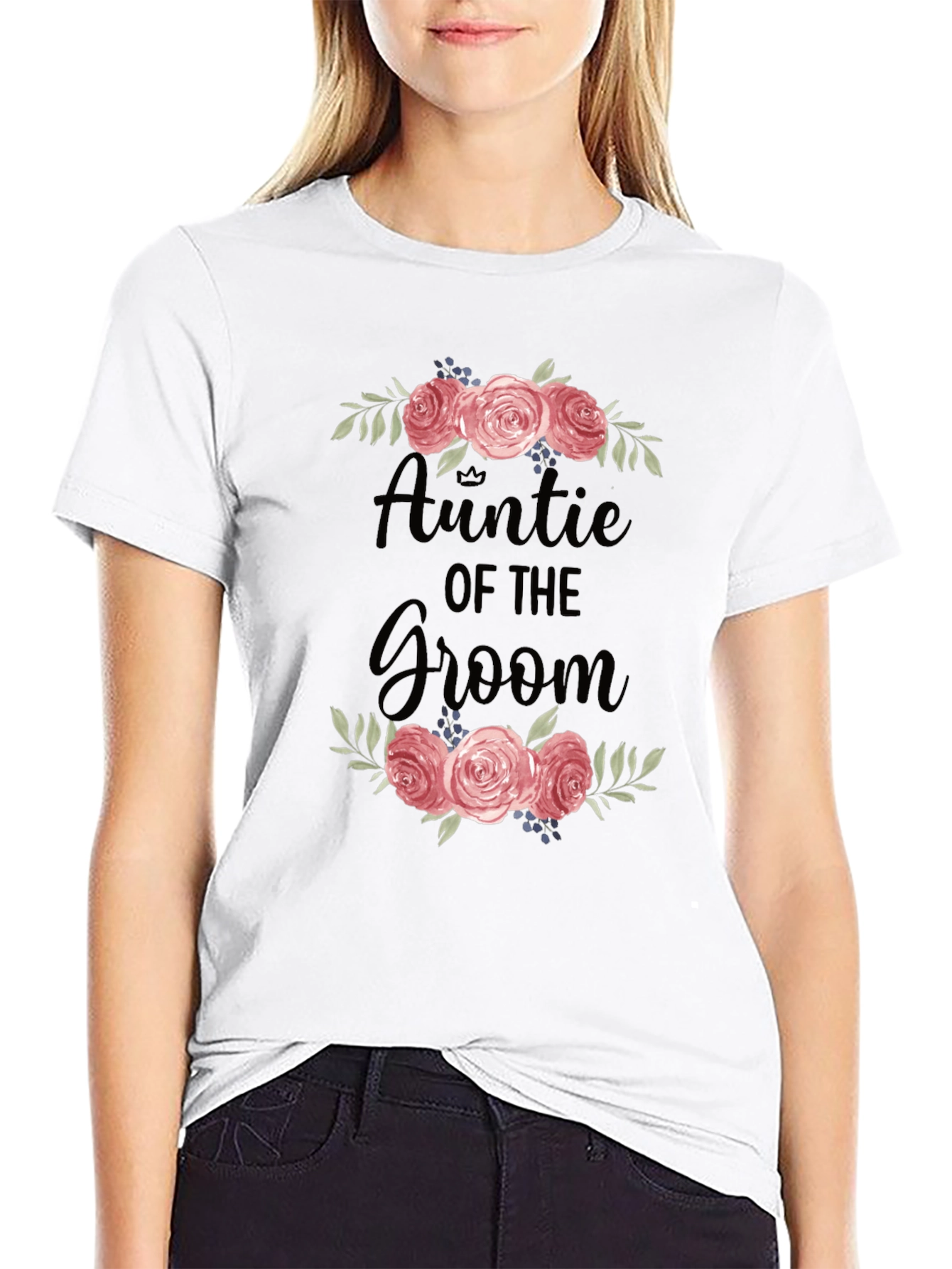 Auntie of the Groom Floral T-Shirt