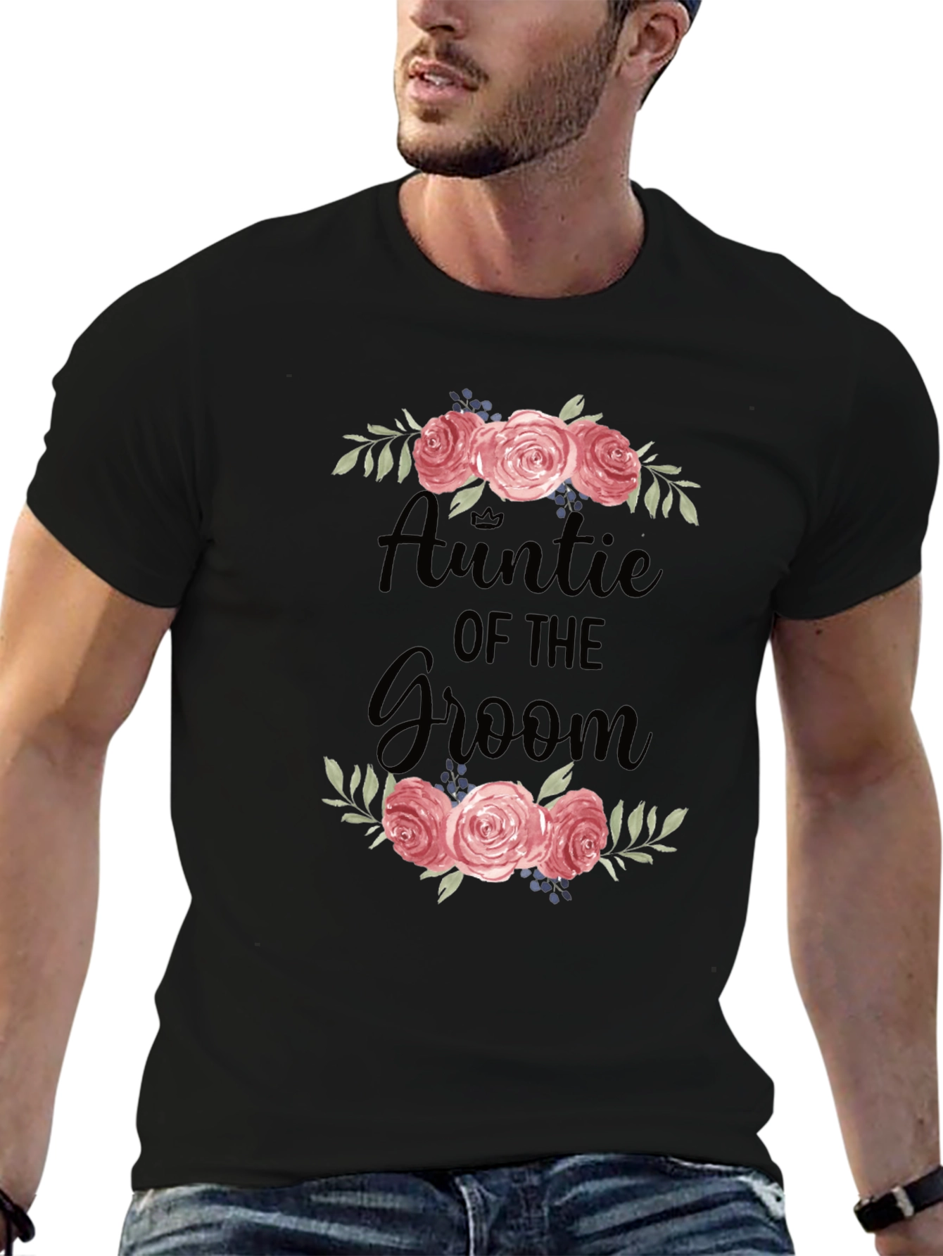 Auntie of the Groom Floral T-Shirt