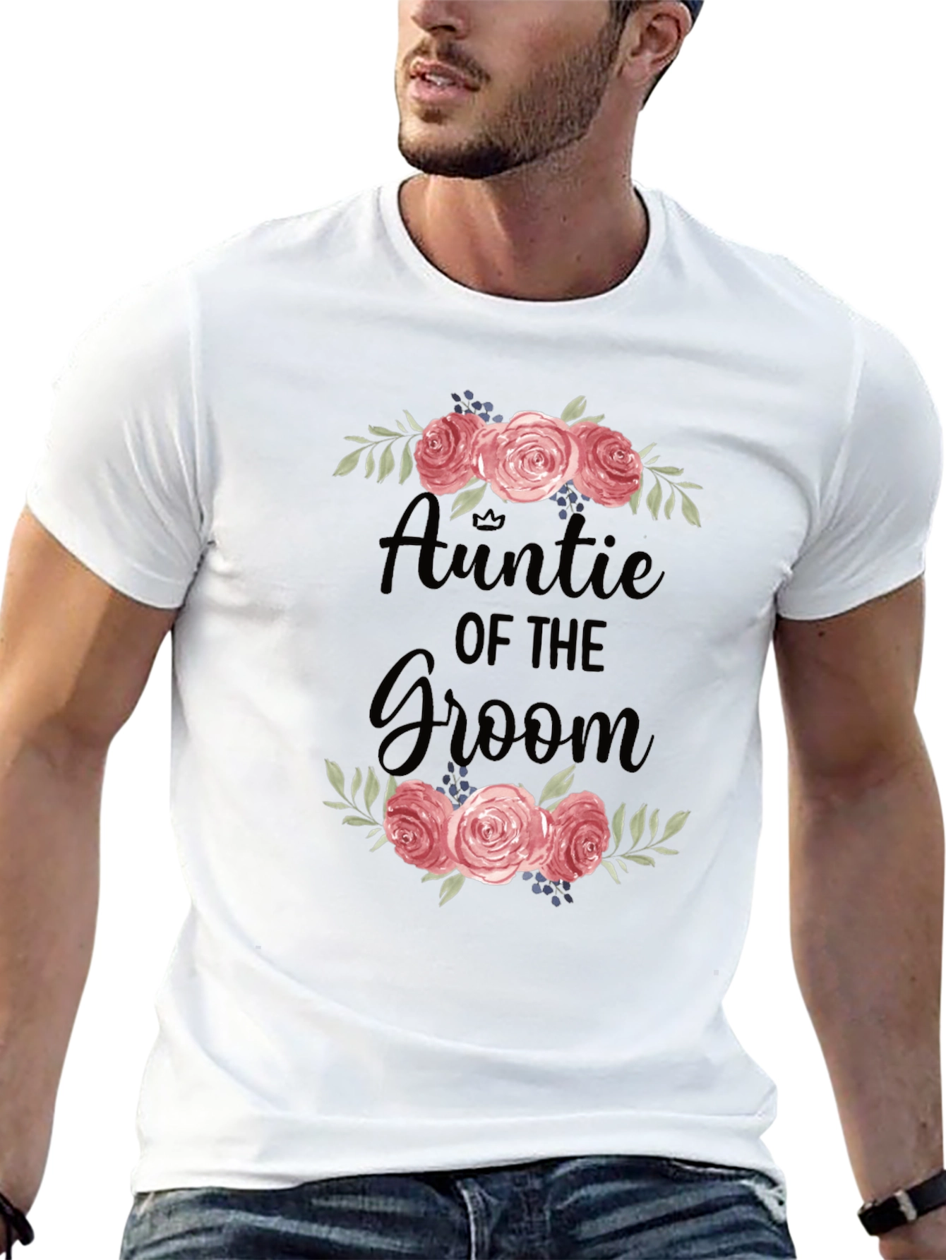 Auntie of the Groom Floral T-Shirt