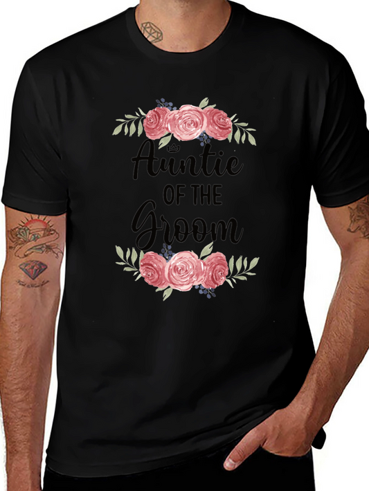 Auntie of the Groom Floral T-Shirt