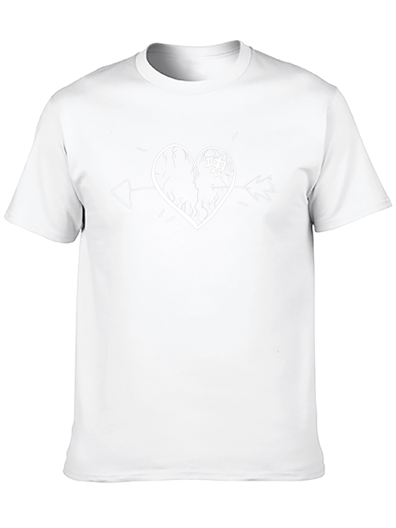 Broken Heart Arrow T-Shirt - Black Cotton Tee