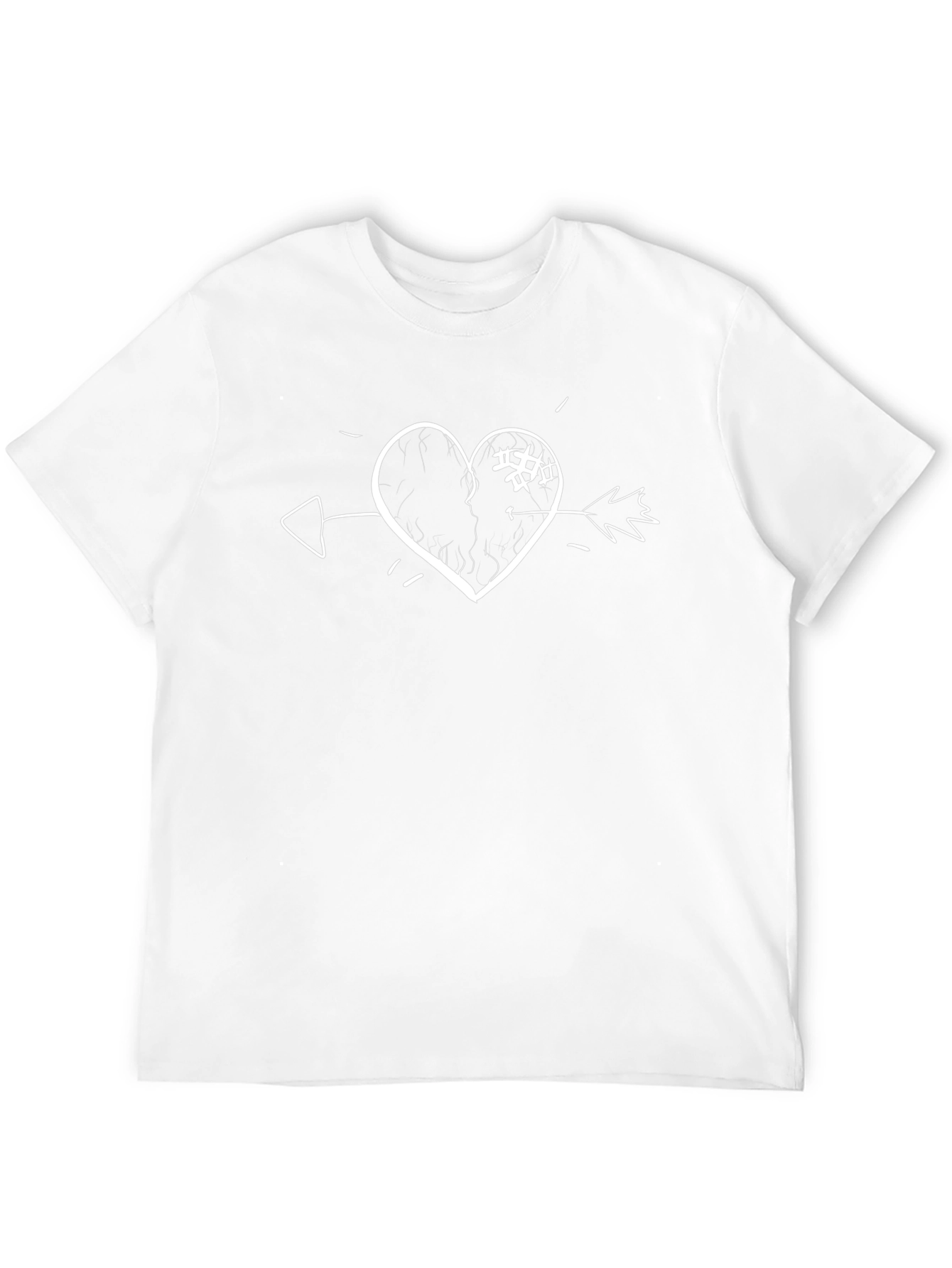 Broken Heart Arrow T-Shirt - Black Cotton Tee