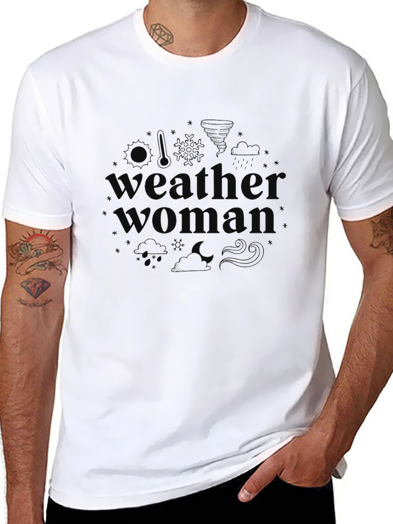 Weather Woman Graphic Tee - Black