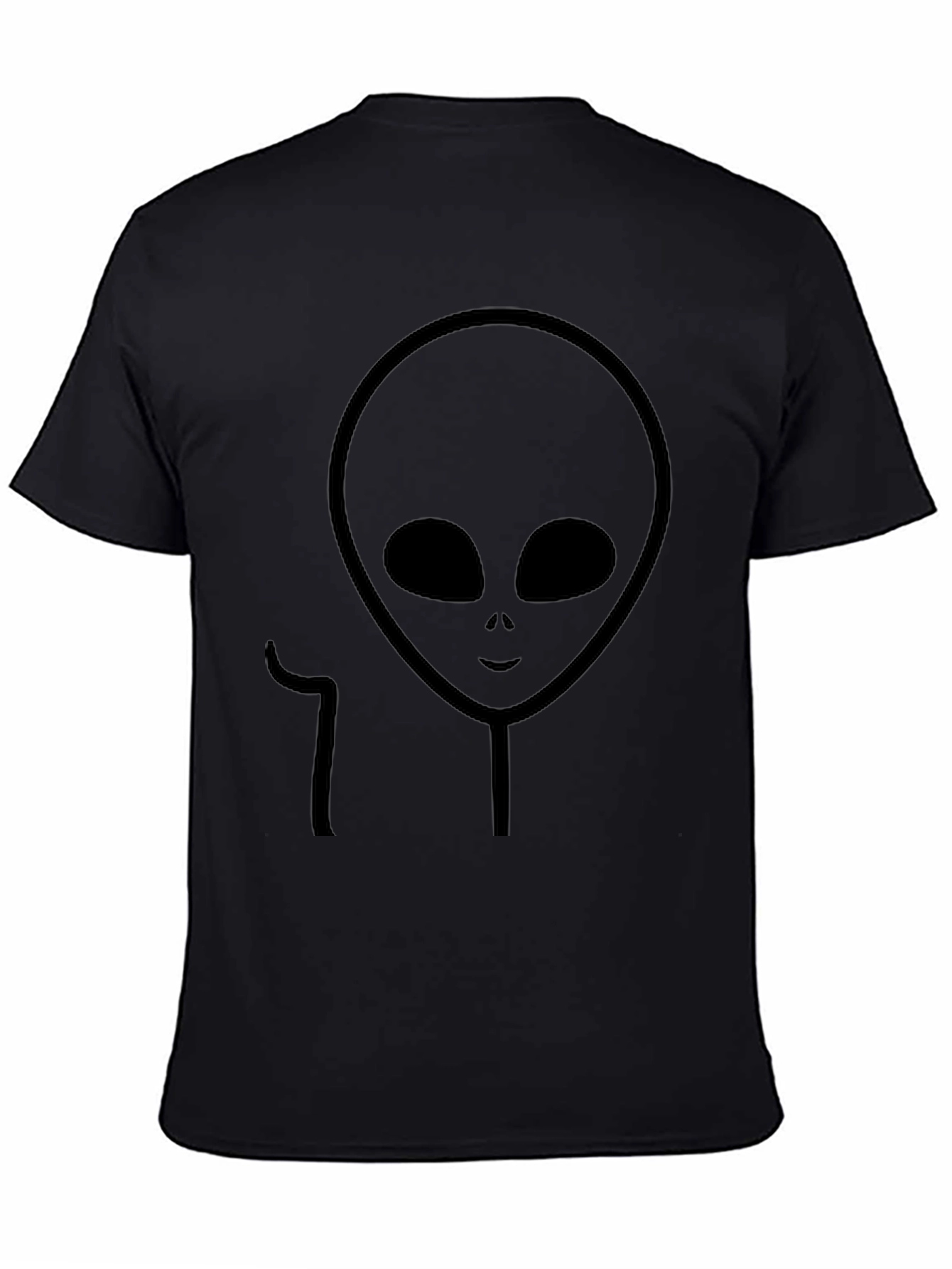 Black Alien Graphic Tee - Extraterrestrial Style