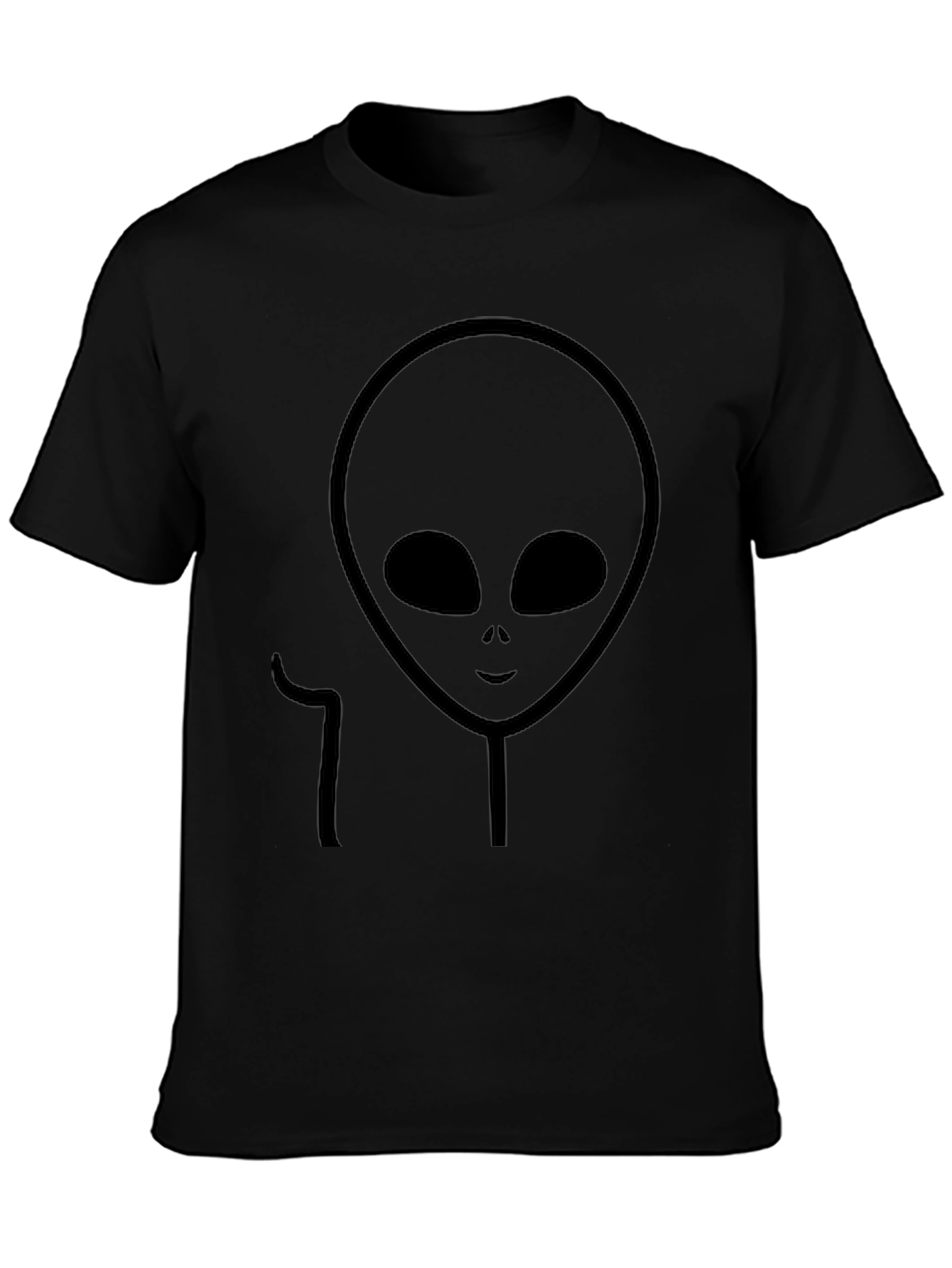 Black Alien Graphic Tee - Extraterrestrial Style