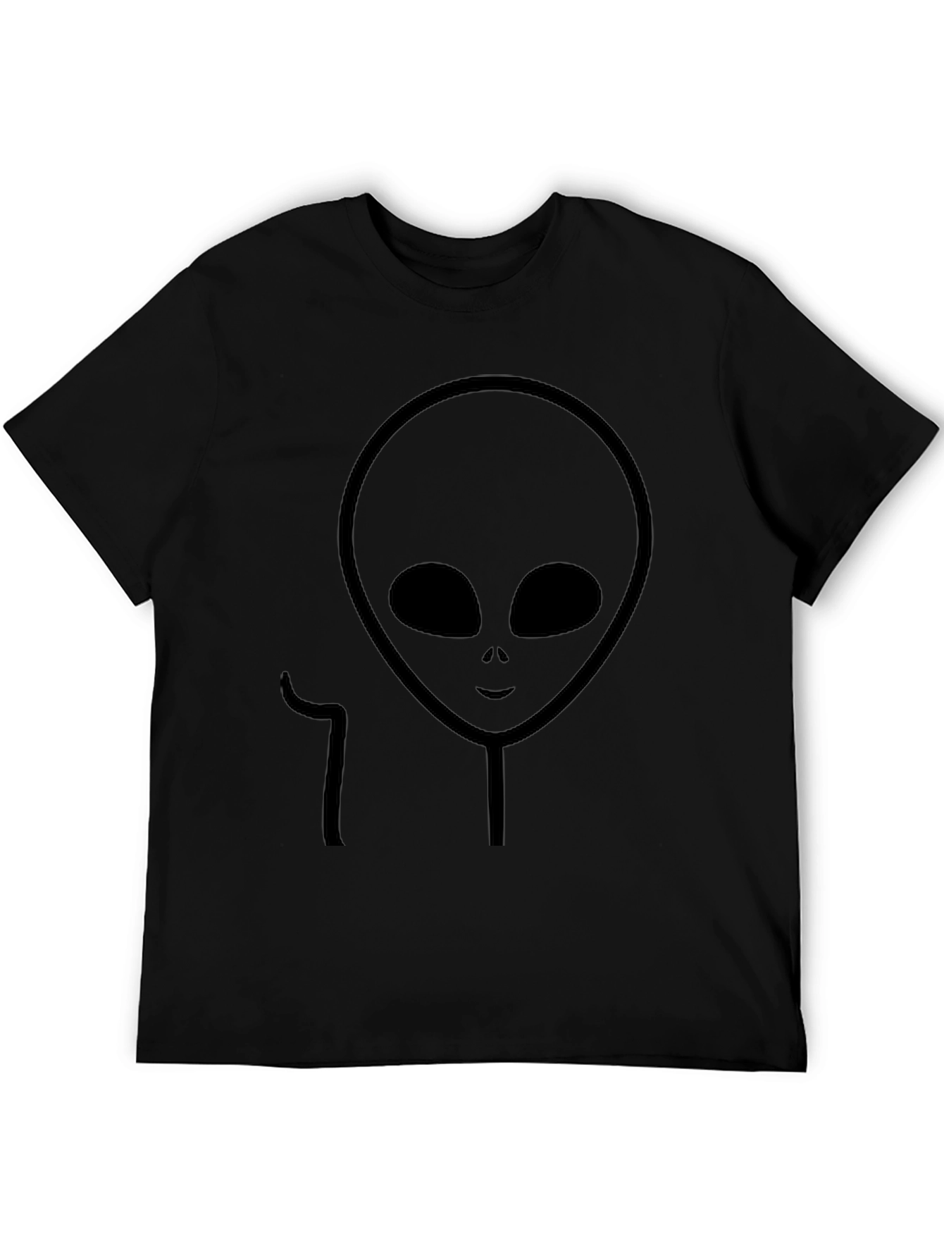 Black Alien Graphic Tee - Extraterrestrial Style