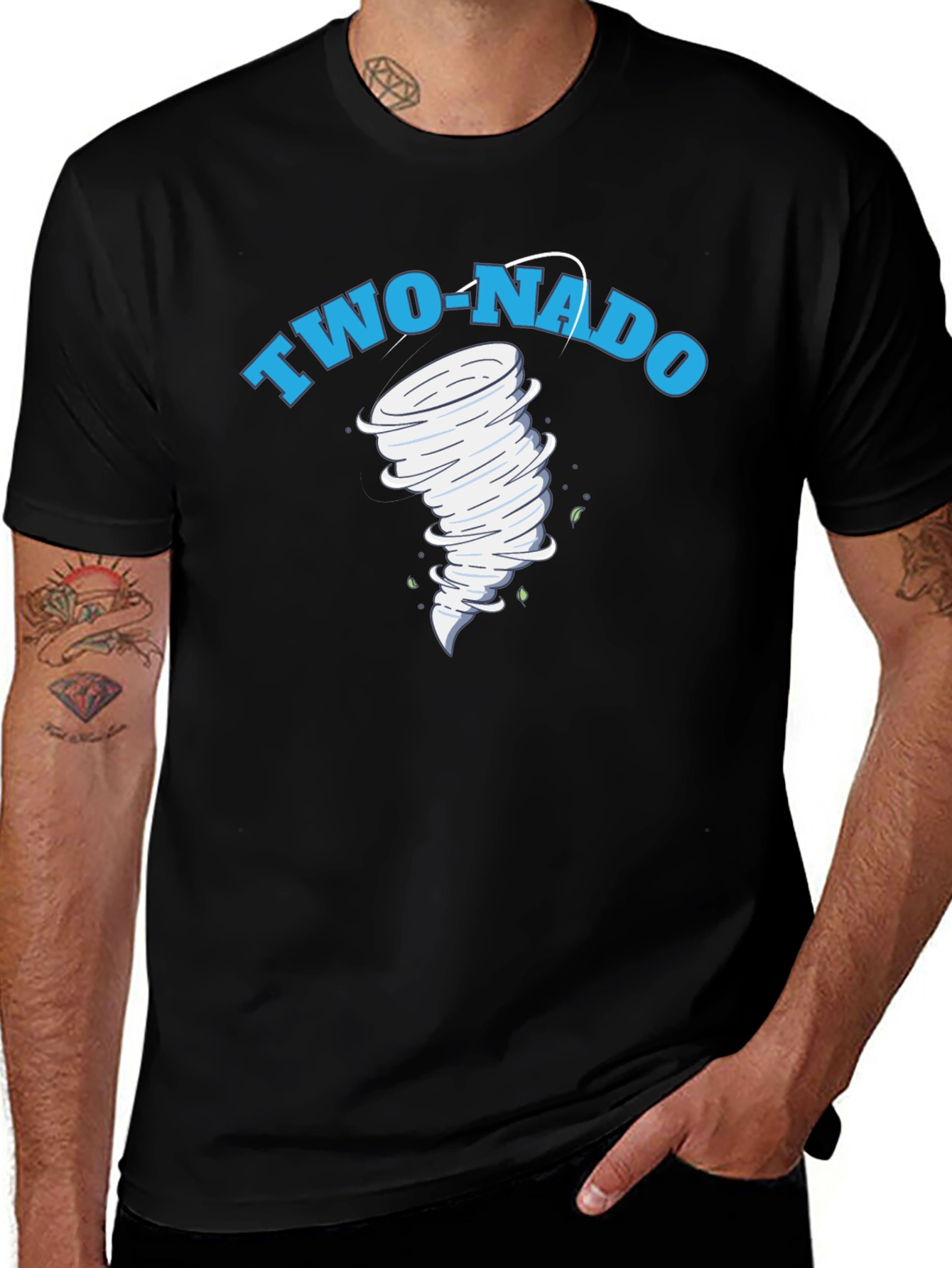 Two-Nado Graphic Print Black T-Shirt
