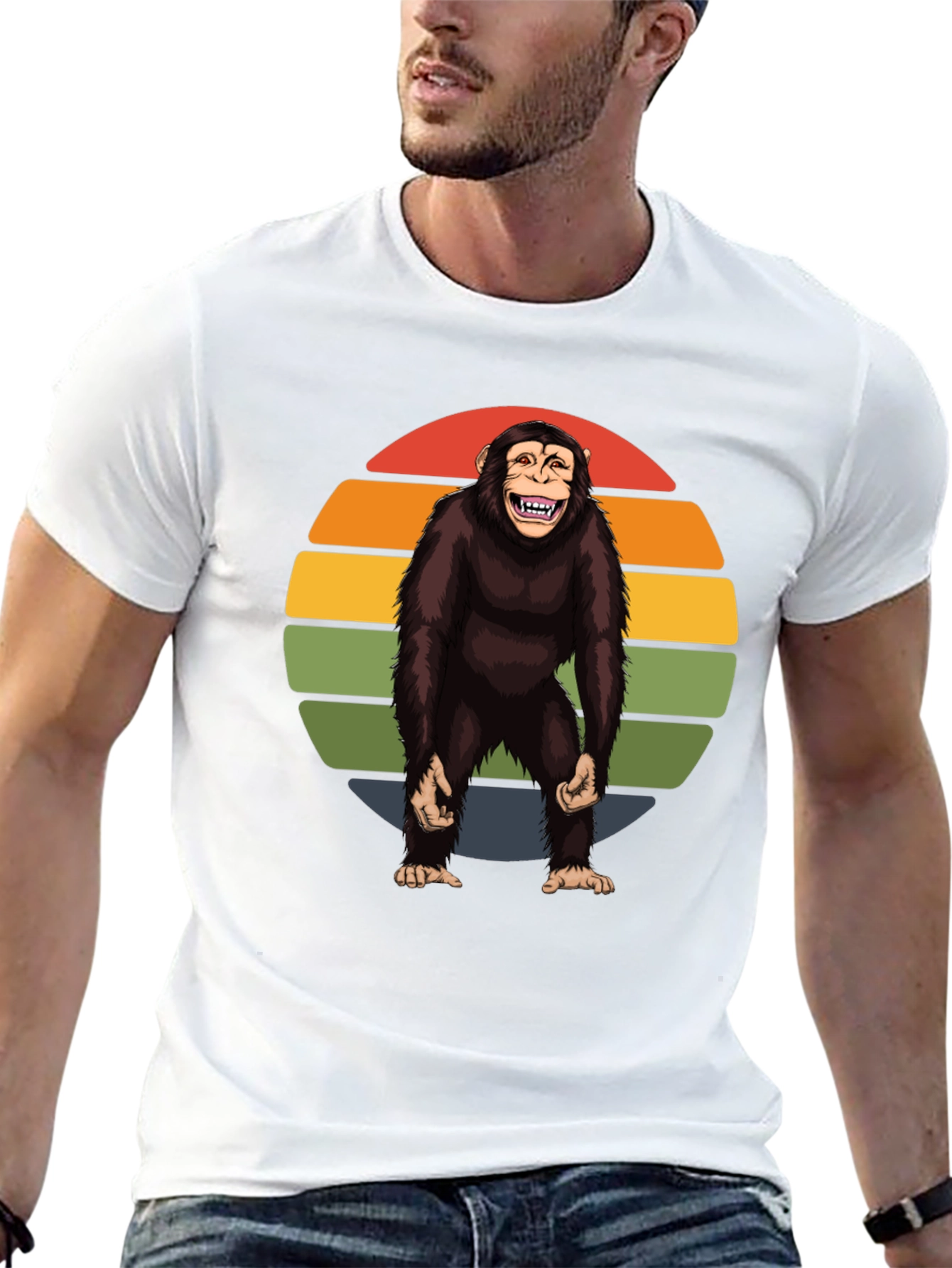 Retro Monkey Graphic Tee - Hilarious Ape Design