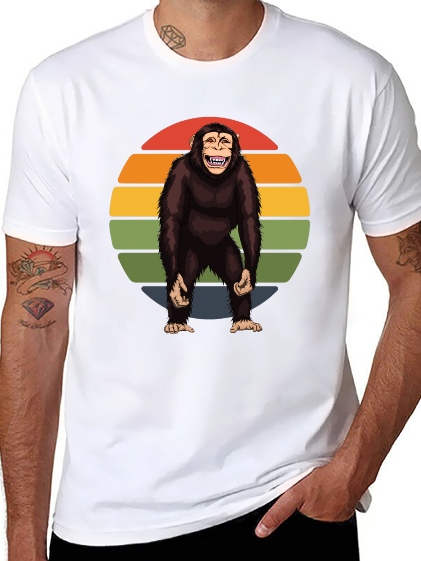 Retro Monkey Graphic Tee - Hilarious Ape Design