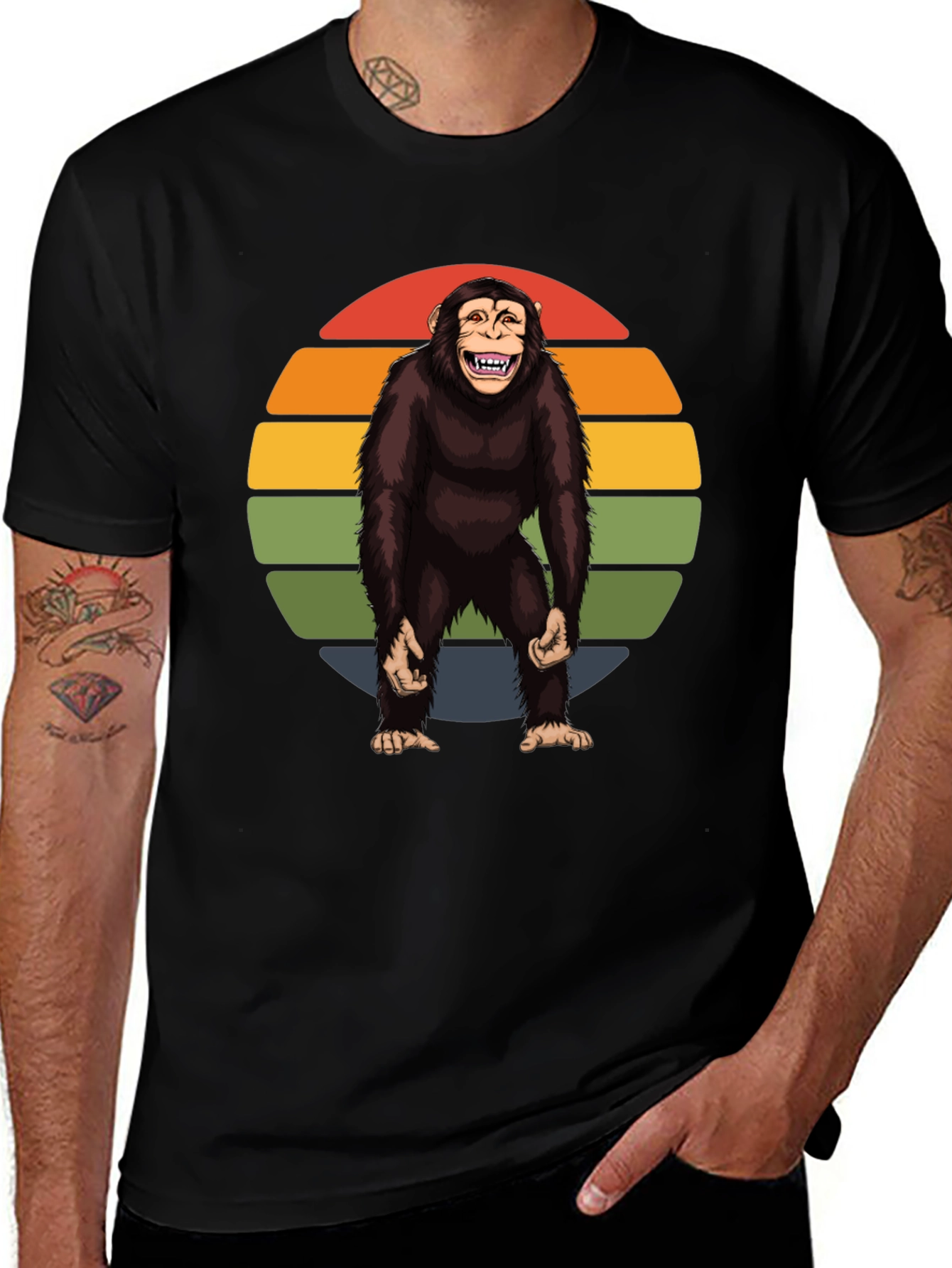 Retro Monkey Graphic Tee - Hilarious Ape Design