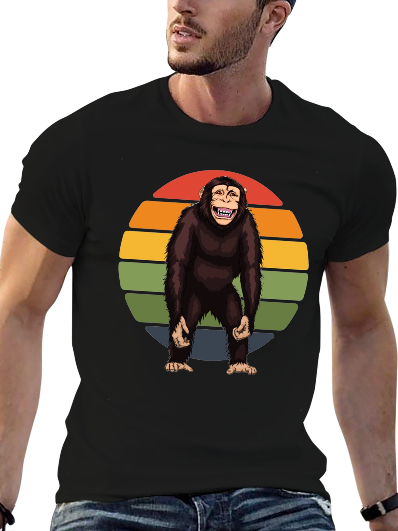 Retro Monkey Graphic Tee - Hilarious Ape Design