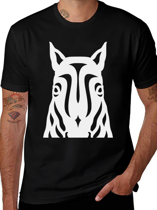 Striking Zebra Graphic Tee - Black Cotton T-Shirt