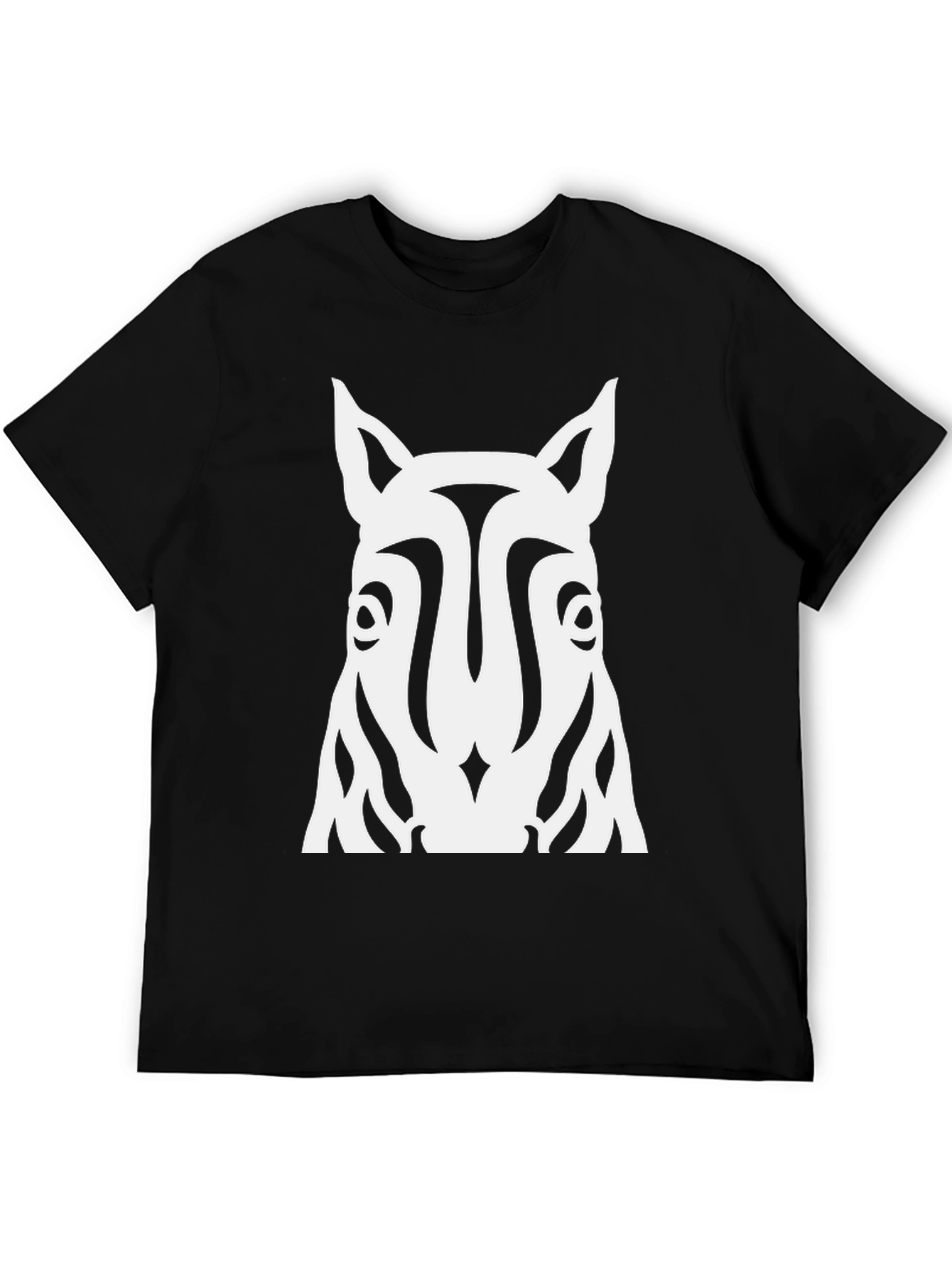 Striking Zebra Graphic Tee - Black Cotton T-Shirt